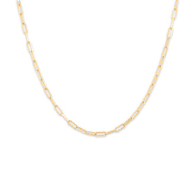 Vintage 14k Yellow Gold 2.3mm Fancy Scalloped Paperclip Chain 19"