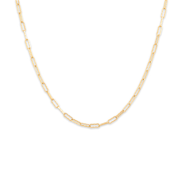 Vintage 14k Yellow Gold 2.3mm Fancy Scalloped Paperclip Chain 19