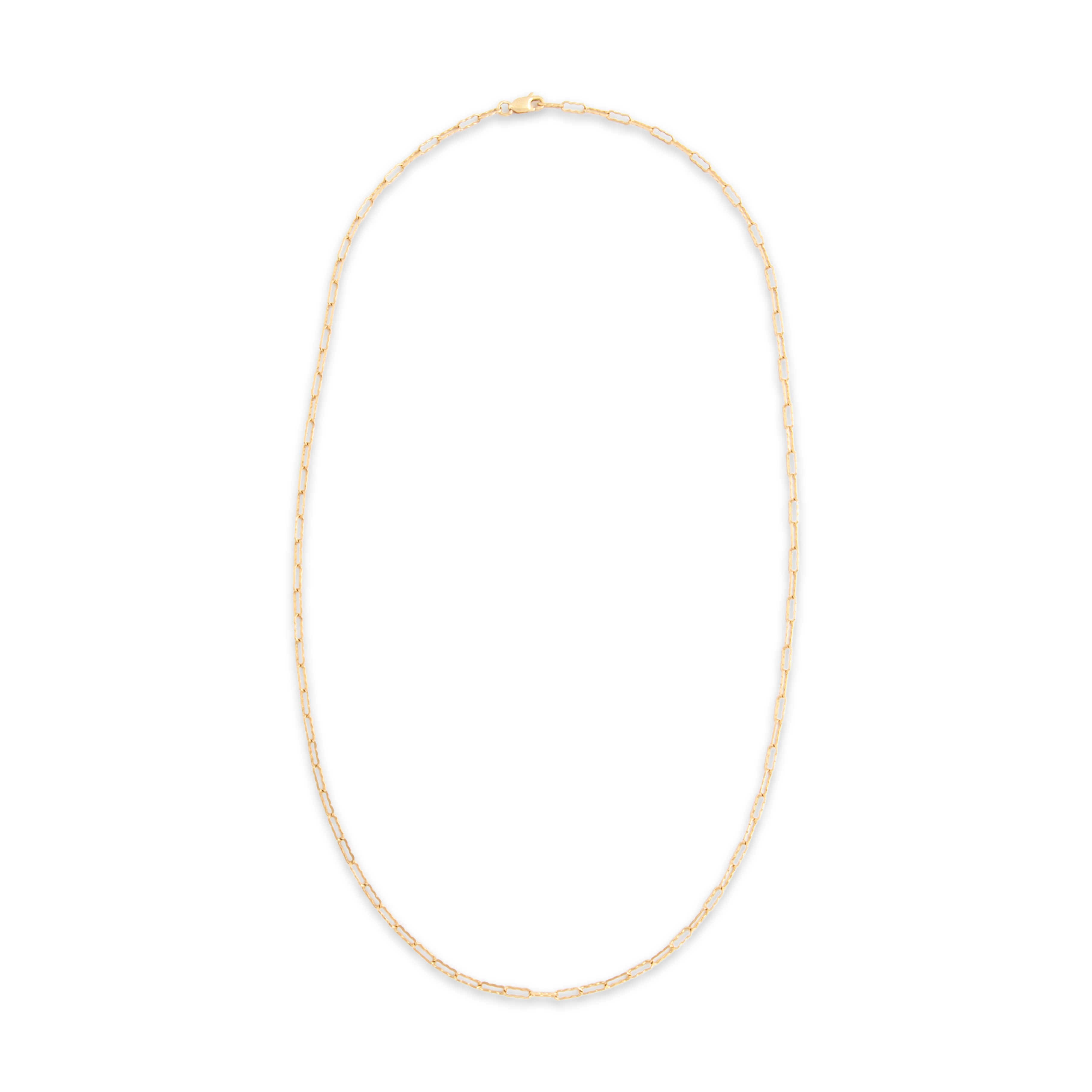 Vintage 14k Yellow Gold 2.3mm Fancy Scalloped Paperclip Chain 19