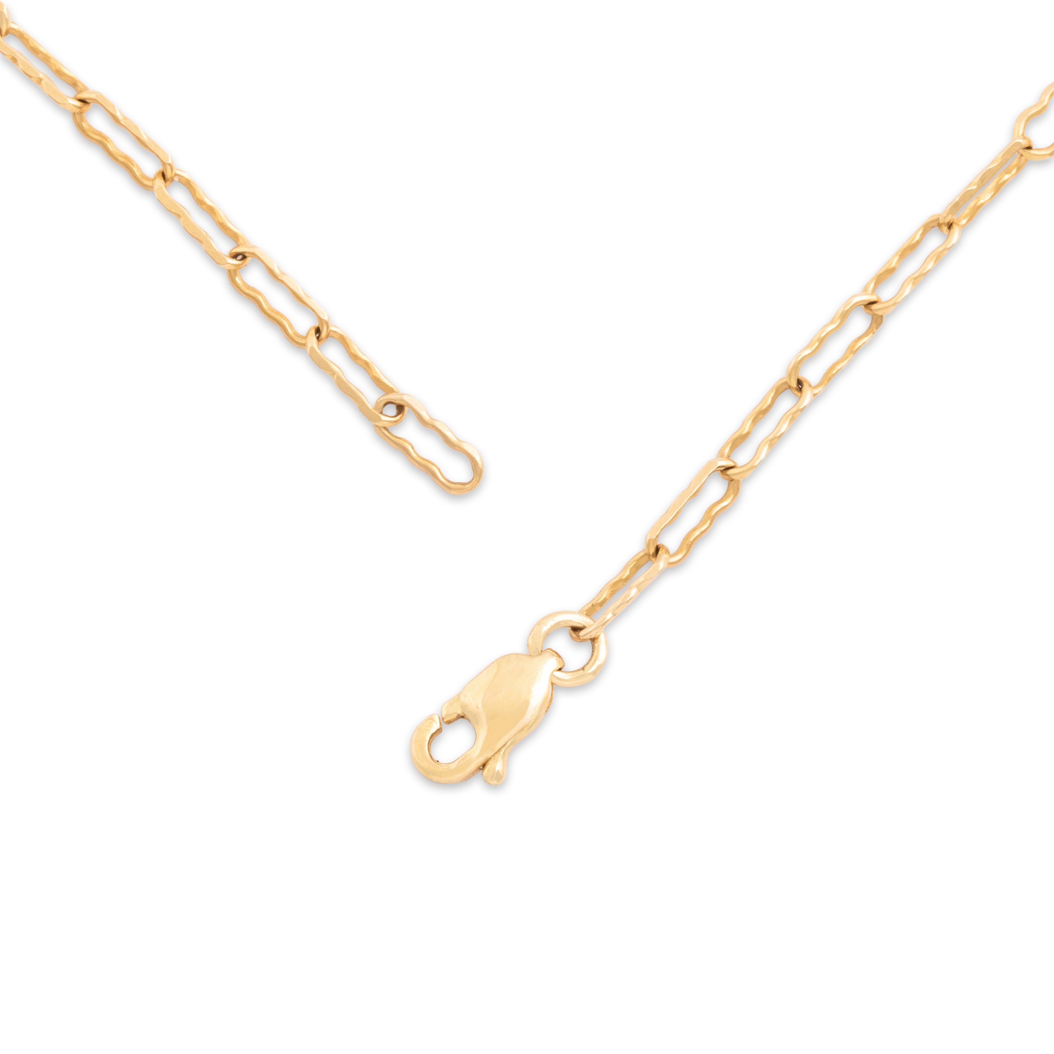 Vintage 14k Yellow Gold 2.3mm Fancy Scalloped Paperclip Chain 19