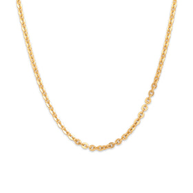Vintage Italian 18k Yellow Gold 3mm Bold Disc Cable Chain 23.5"