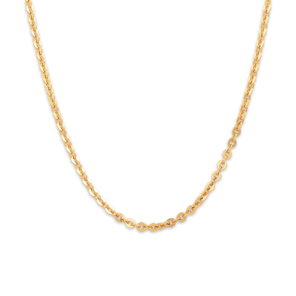 Vintage Italian 18k Yellow Gold 3mm Bold Disc Cable Chain 23.5