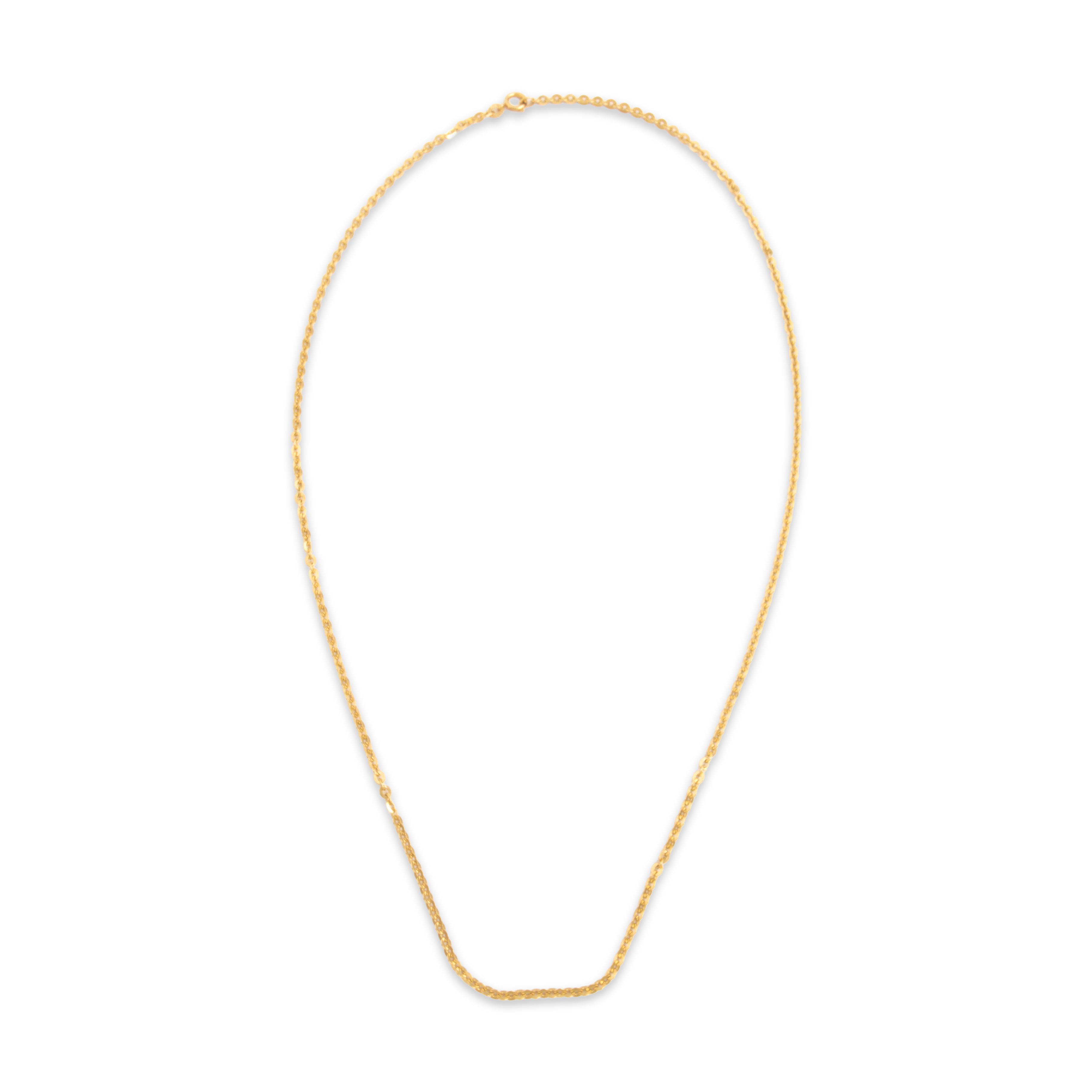 Vintage Italian 18k Yellow Gold 3mm Bold Disc Cable Chain - Overall view