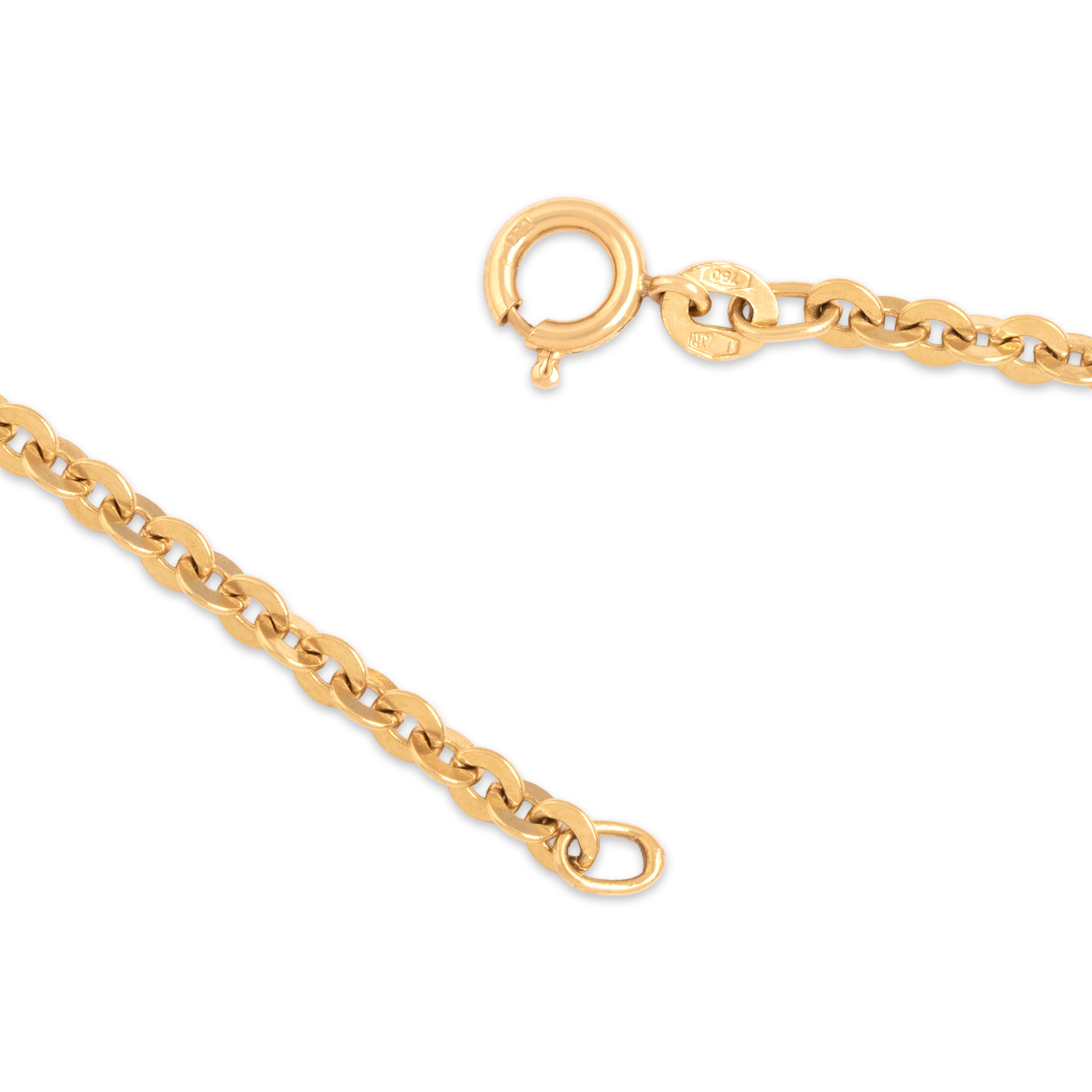 Vintage Italian 18k Yellow Gold 3mm Bold Disc Cable Chain - clasp view