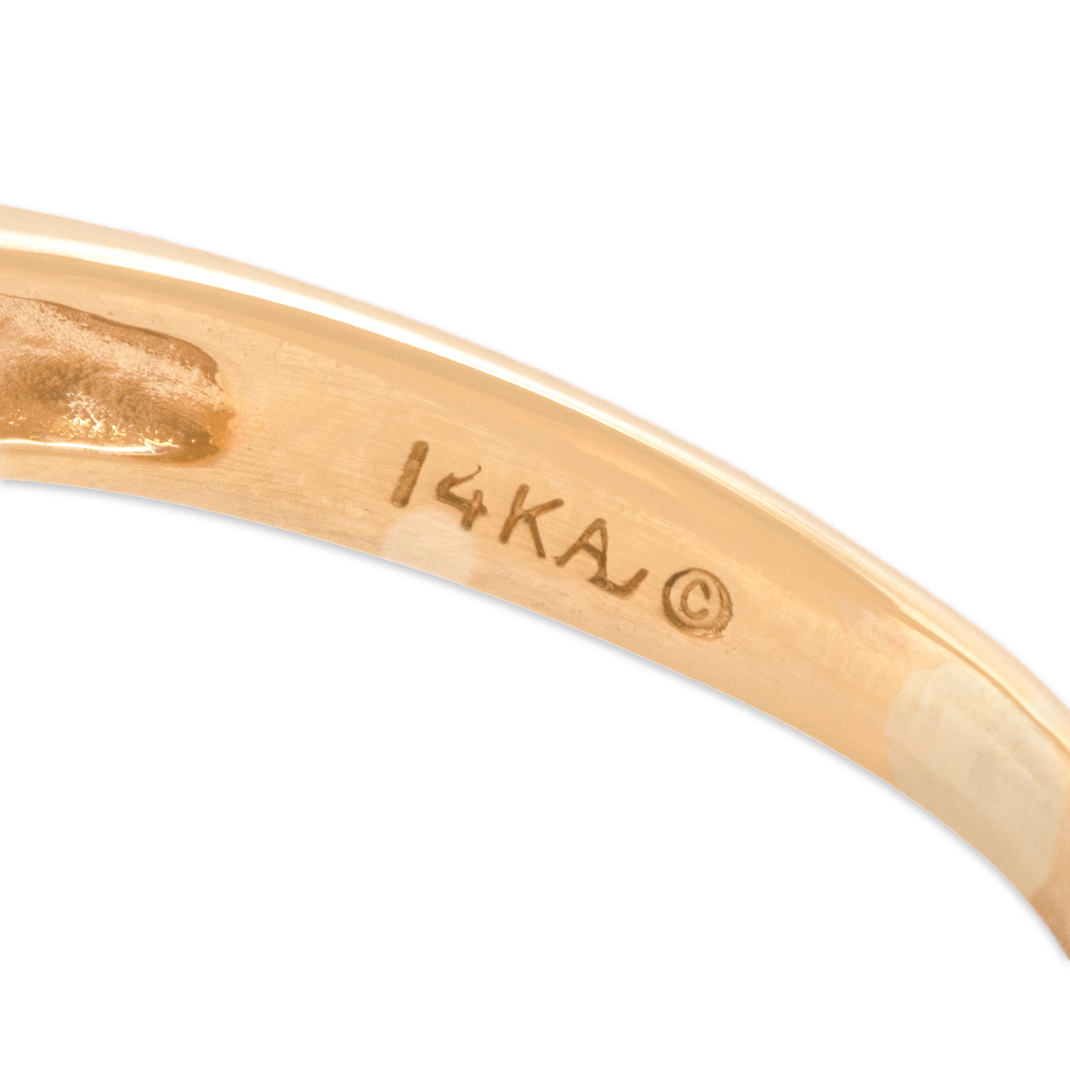 Vintage 14k Yellow Gold .64ct Tanzanite Diamond Sparkling Bypass Spray Ring - Hallmark view