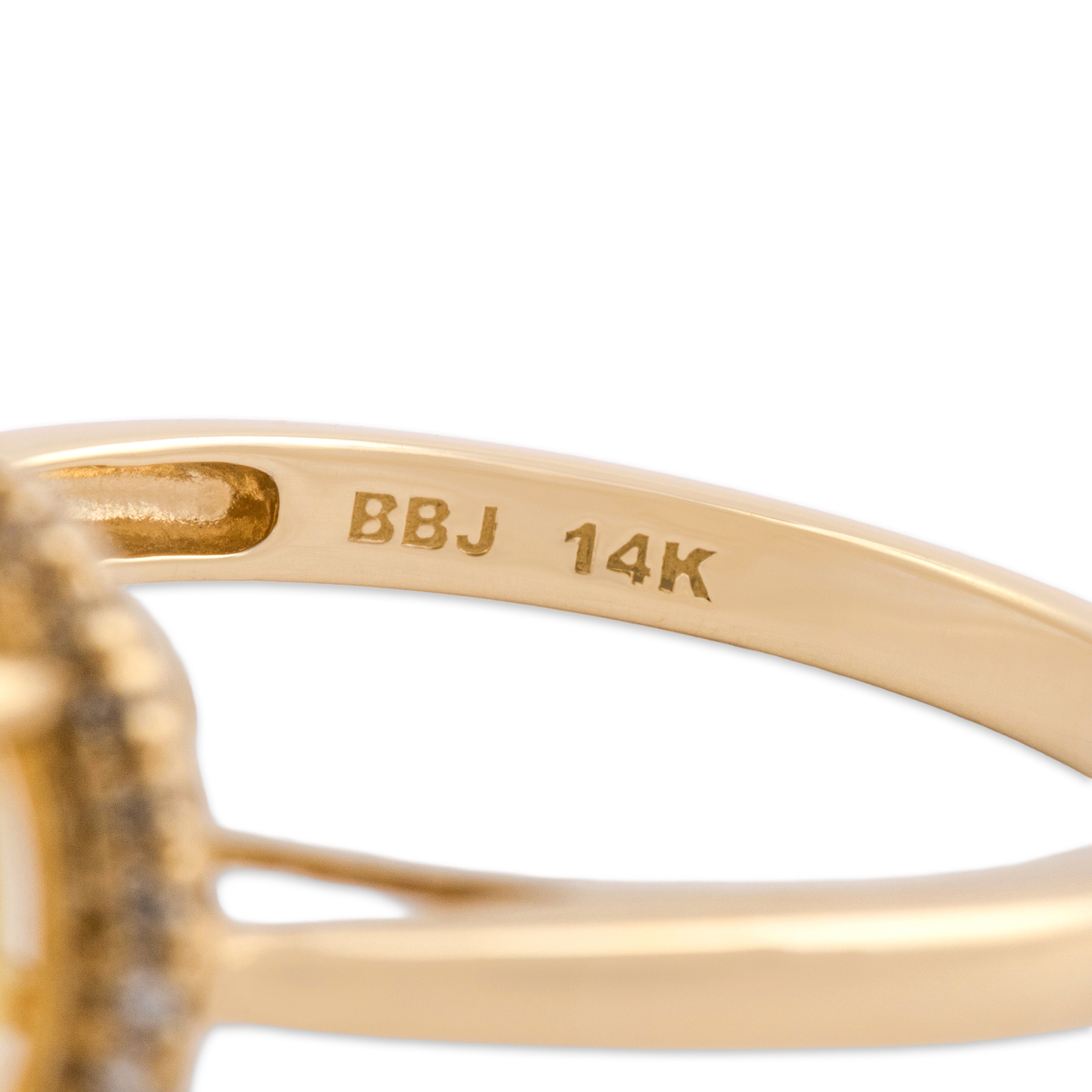 Vintage 14k Yellow Gold 3.13ct Heliodor Diamond Beautiful Honey Halo Ring - Hallmark view