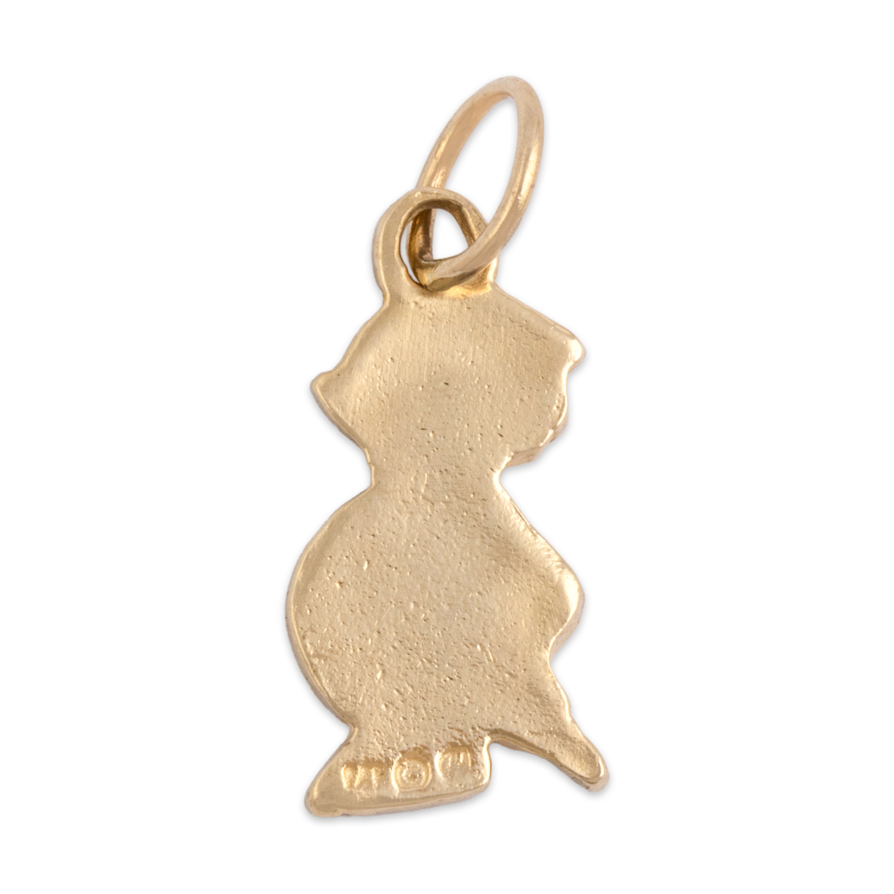 Vintage 14k Yellow Gold Swashbuckling Pirate Turtle Charm / Pendant - Back view
