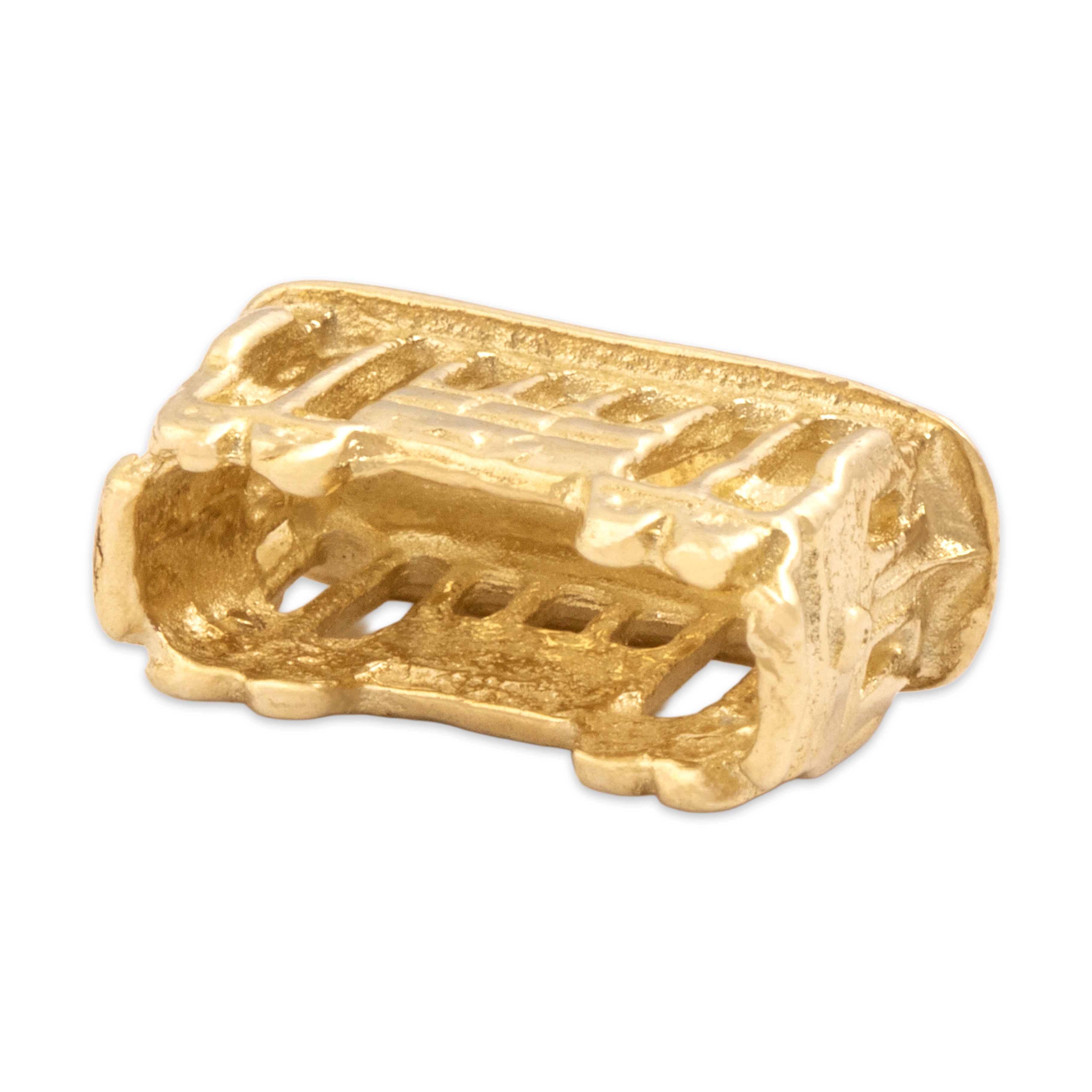 Vintage 14k Yellow Gold Cable Car Trolley Charm / Pendant - detail view #2