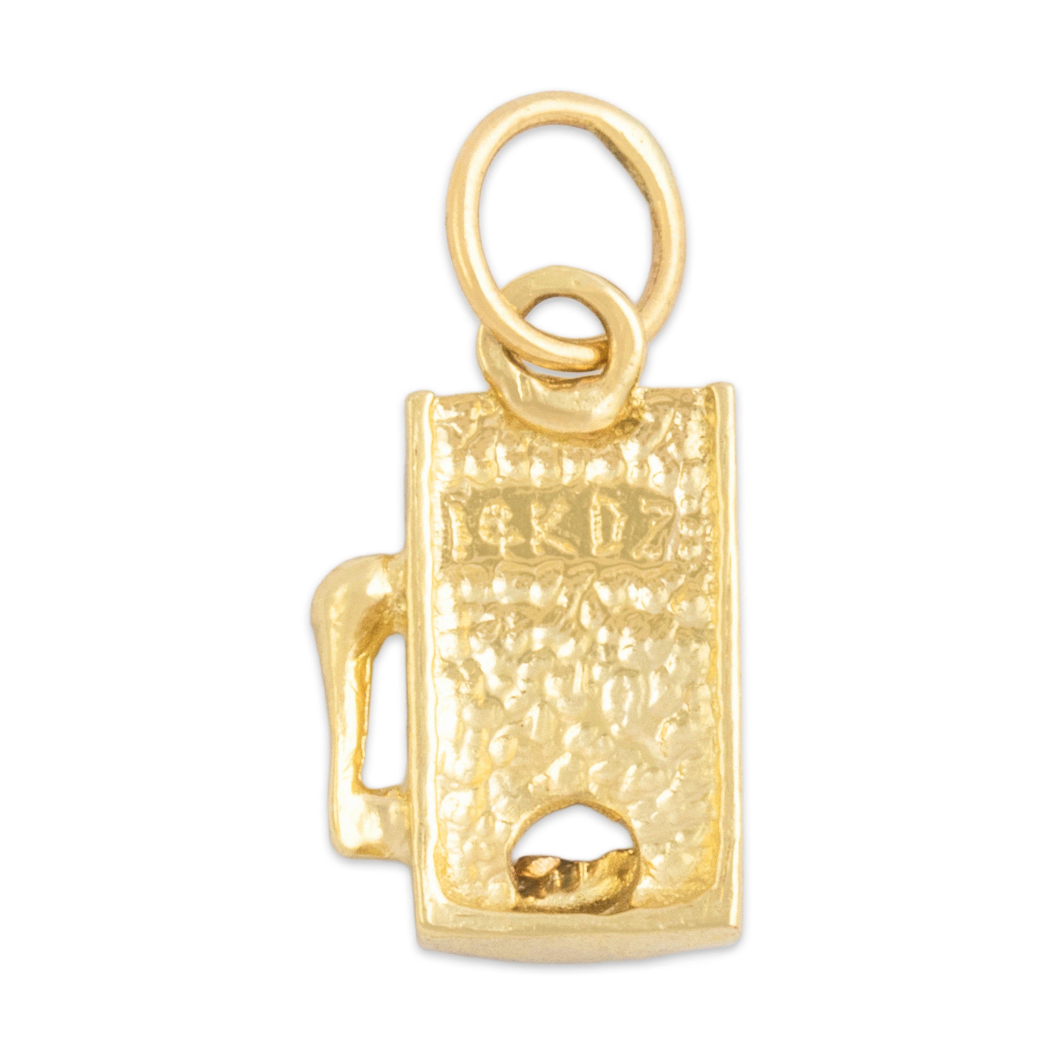 Vintage 14k Yellow Gold Lucky 777 Slot Machine Charm / Pendant