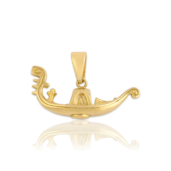 Vintage Italian 18k Yellow Gold Venetian Gondola Charm / Pendant