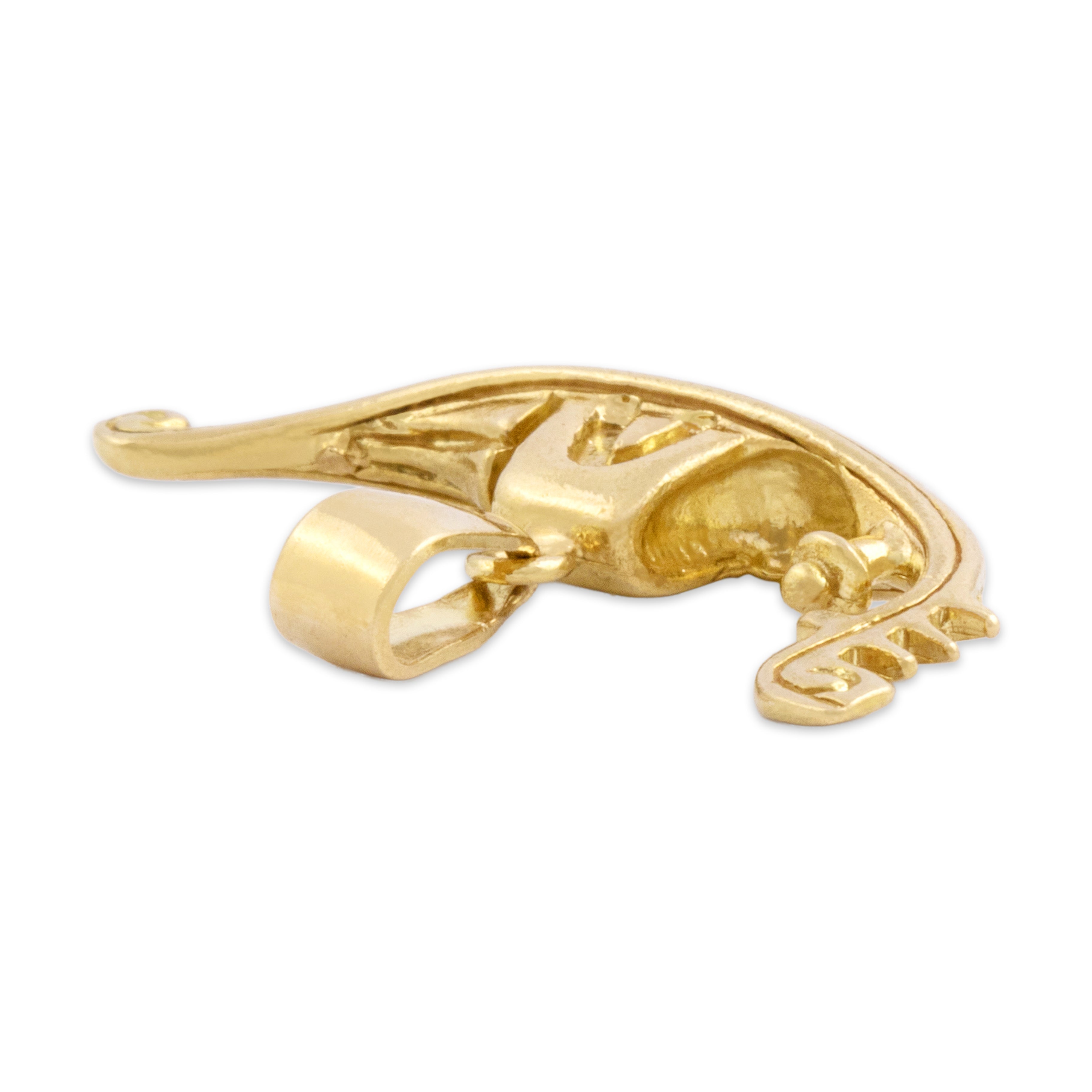 Vintage Italian 18k Yellow Gold Venetian Gondola Charm / Pendant
