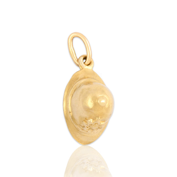 Vintage 14k Yellow Gold Custodian Police Helmet Charm / Pendant