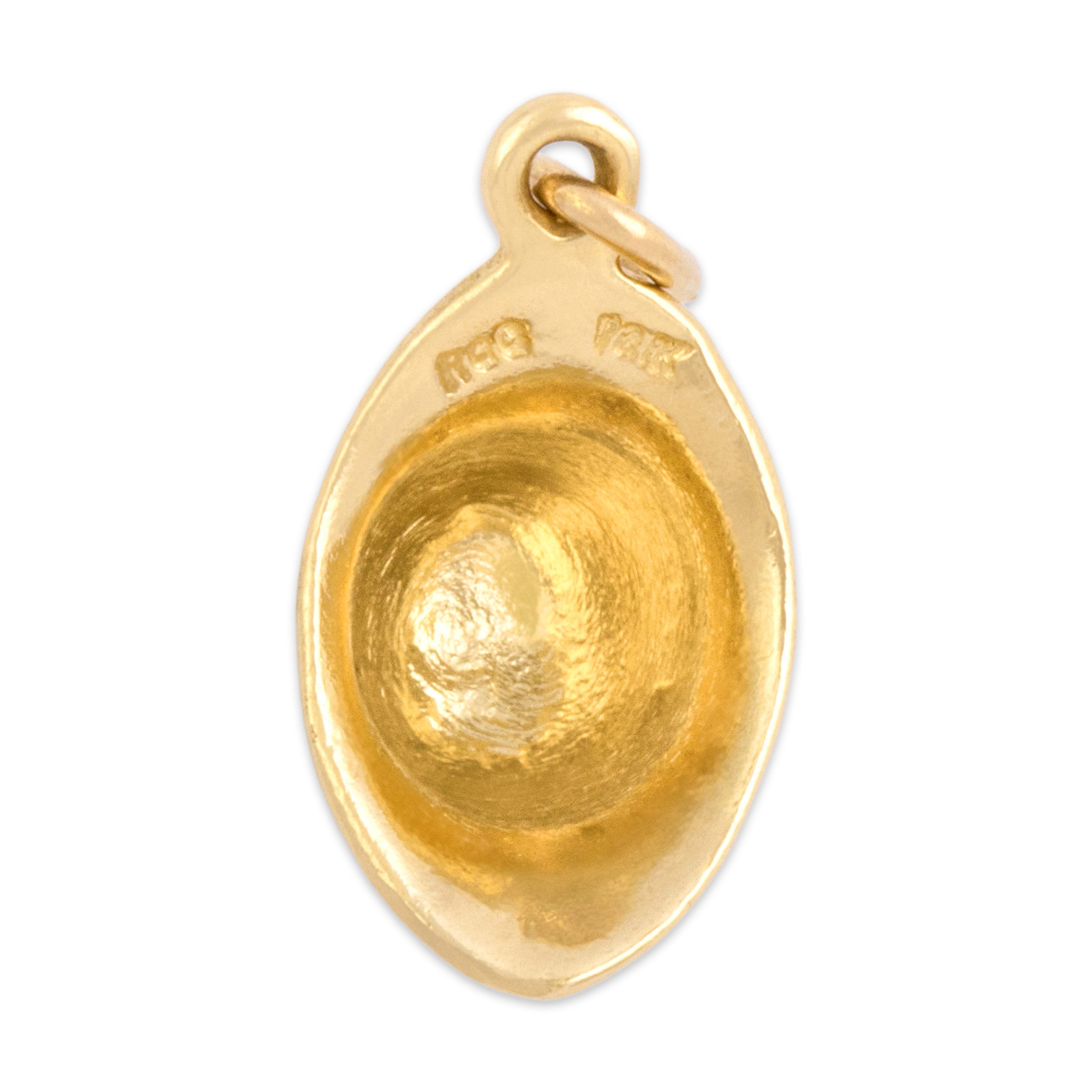 Vintage 14k Yellow Gold Custodian Police Helmet Charm / Pendant
