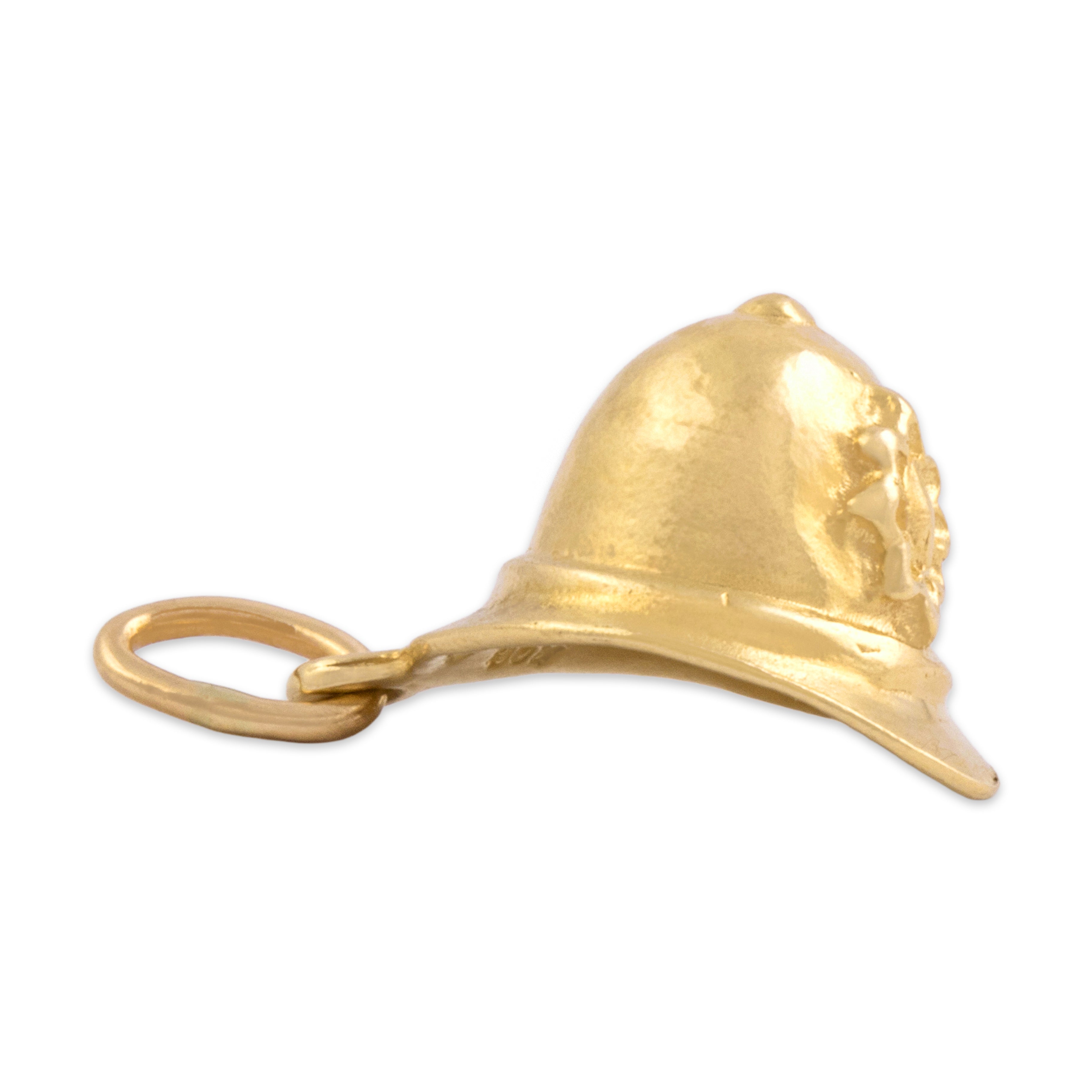 Vintage 14k Yellow Gold Custodian Police Helmet Charm / Pendant