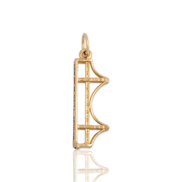 Vintage 14k Yellow Gold Textured Golden Gate Bridge Charm / Pendant