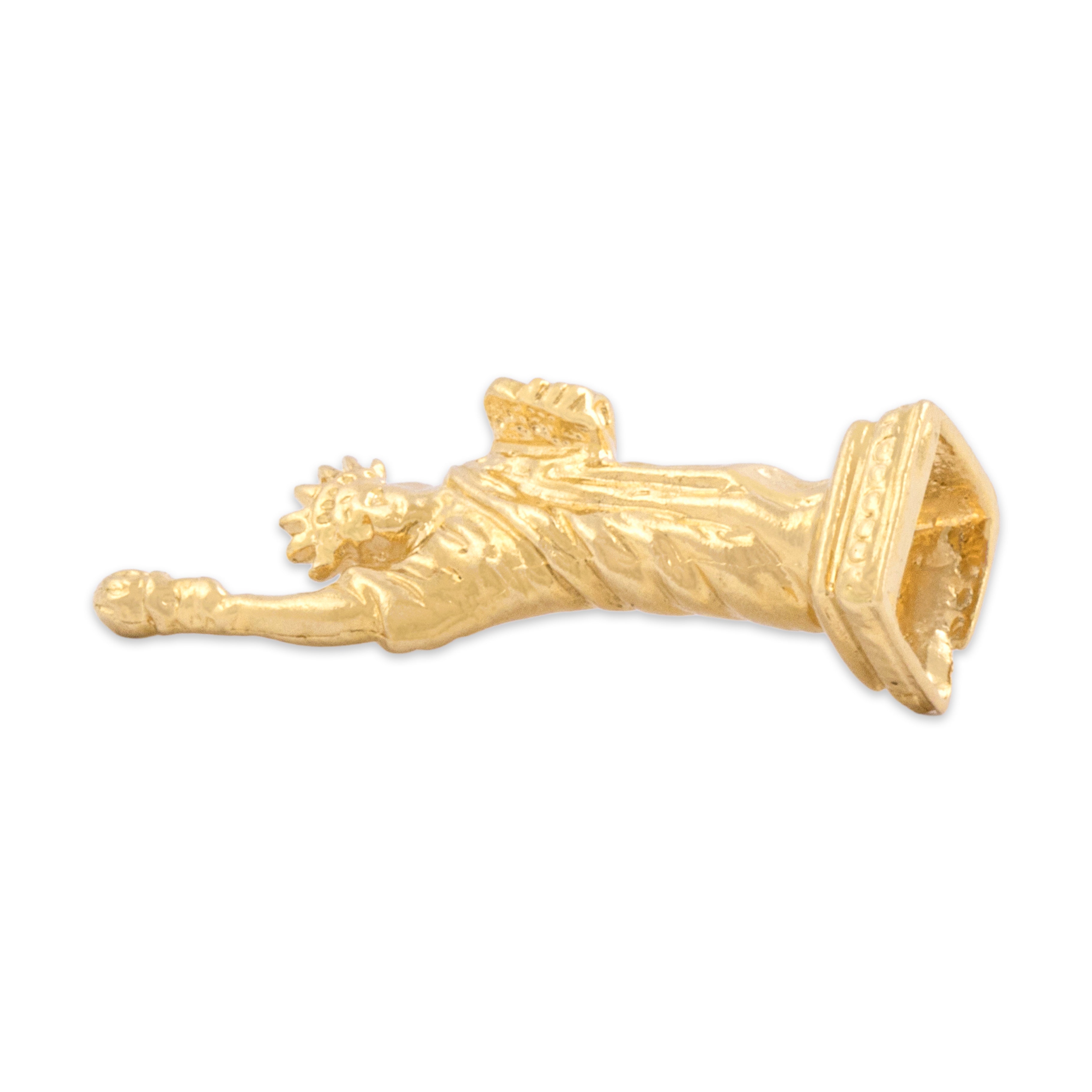 Vintage 14k Yellow Gold Majestic Statue Of Liberty Charm / Pendant