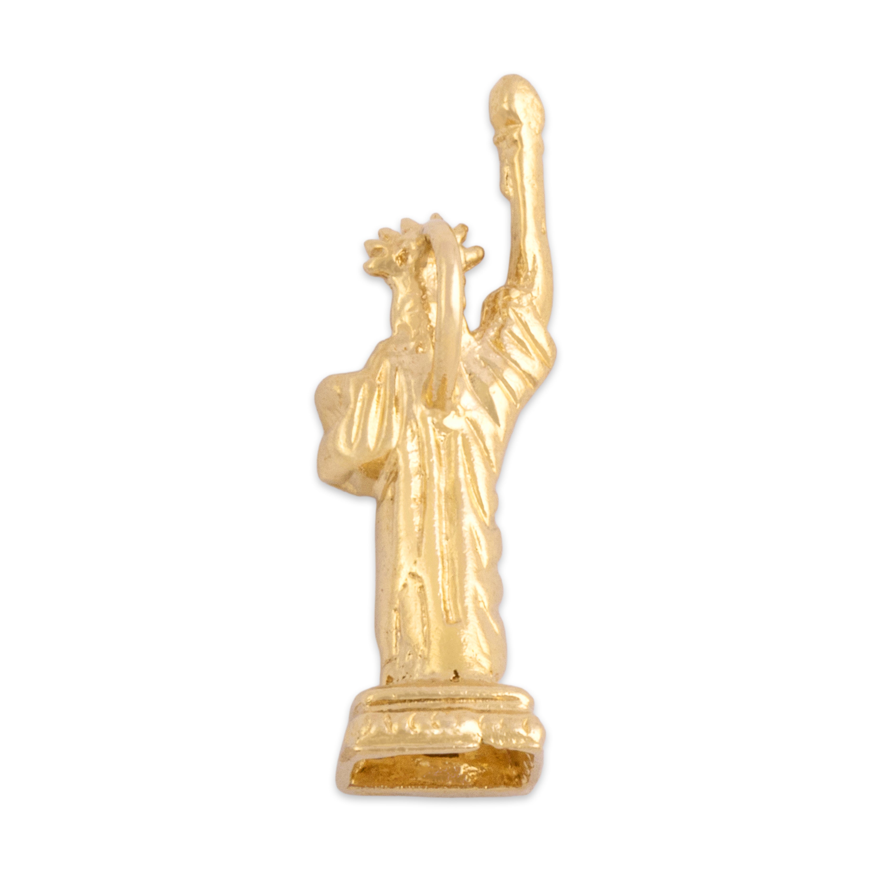 Vintage 14k Yellow Gold Majestic Statue Of Liberty Charm / Pendant