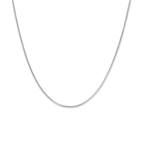 Vintage Italian 14k White Gold .75mm Glittering Box Chain 20.5