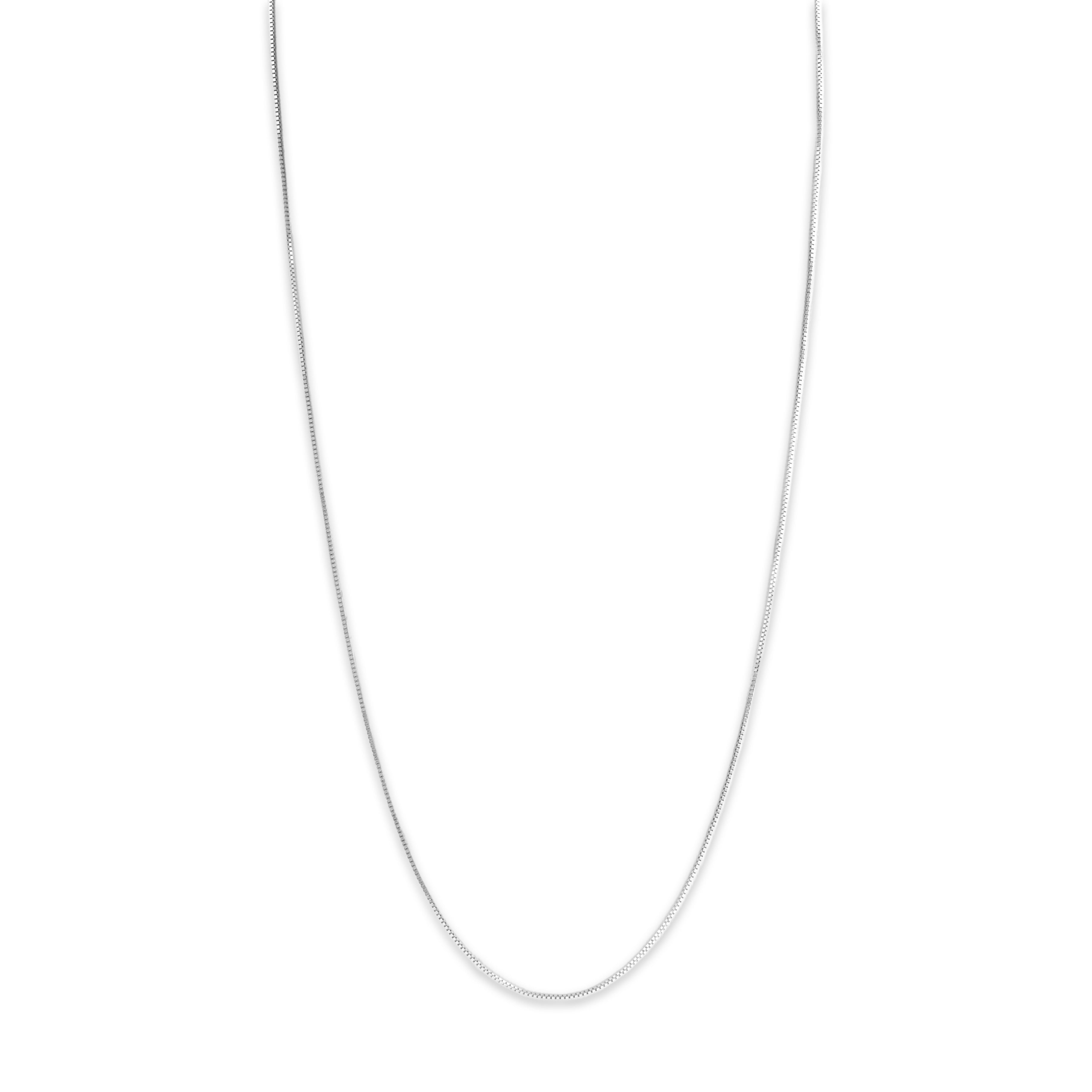 Vintage Italian 14k White Gold .75mm Glittering Box Chain - detail view #1