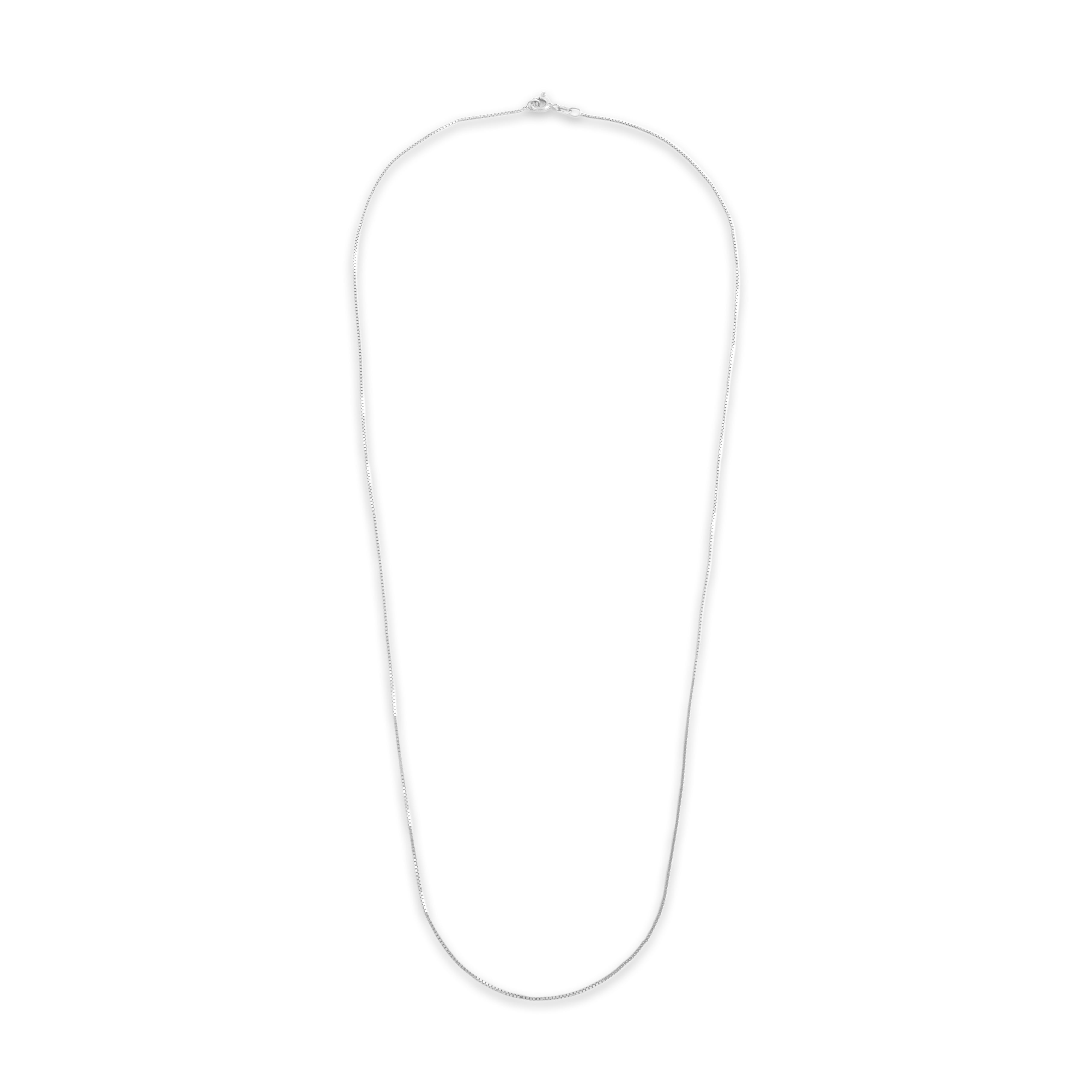 Vintage Italian 14k White Gold .75mm Glittering Box Chain - Overall view