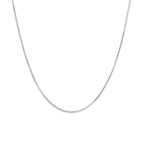 Vintage Italian 14k White Gold .75mm Simple Sleek Box Chain 16.25"