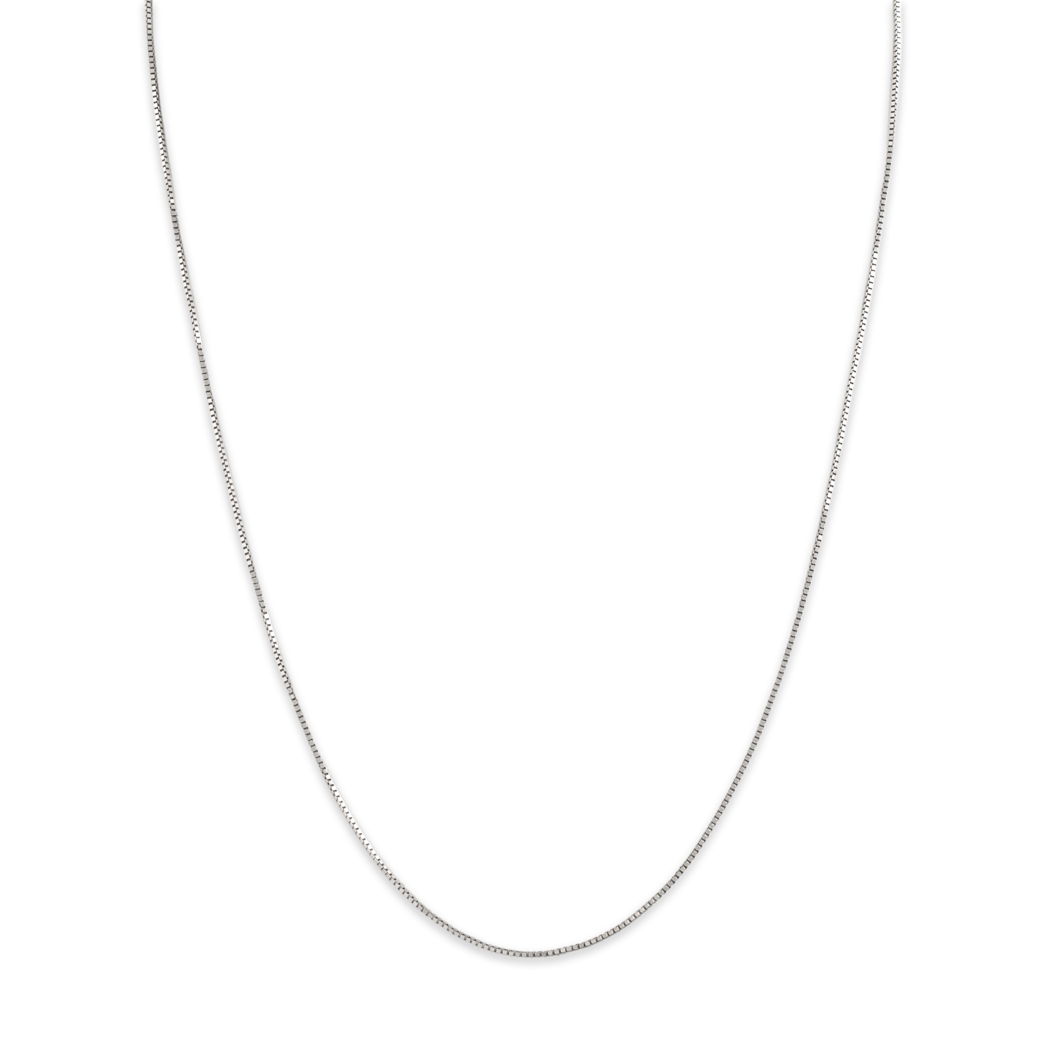 Vintage Italian 14k White Gold .75mm Simple Sleek Box Chain - detail view #1