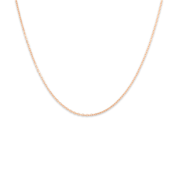 Vintage 10k Rose Gold 1.1mm Dainty Adjustable Cable Chain 16-18
