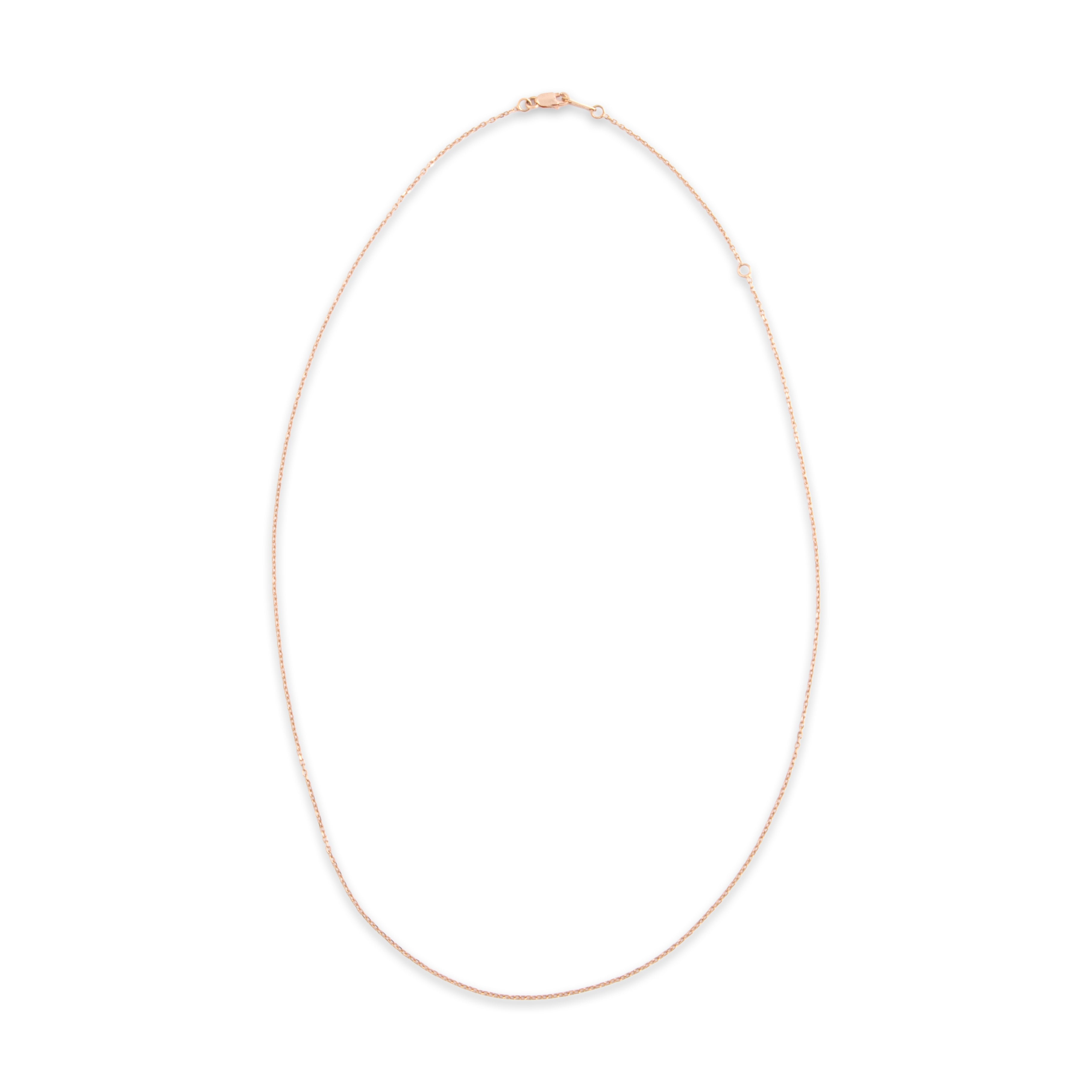 Vintage 10k Rose Gold 1.1mm Dainty Adjustable Cable Chain - Overall view