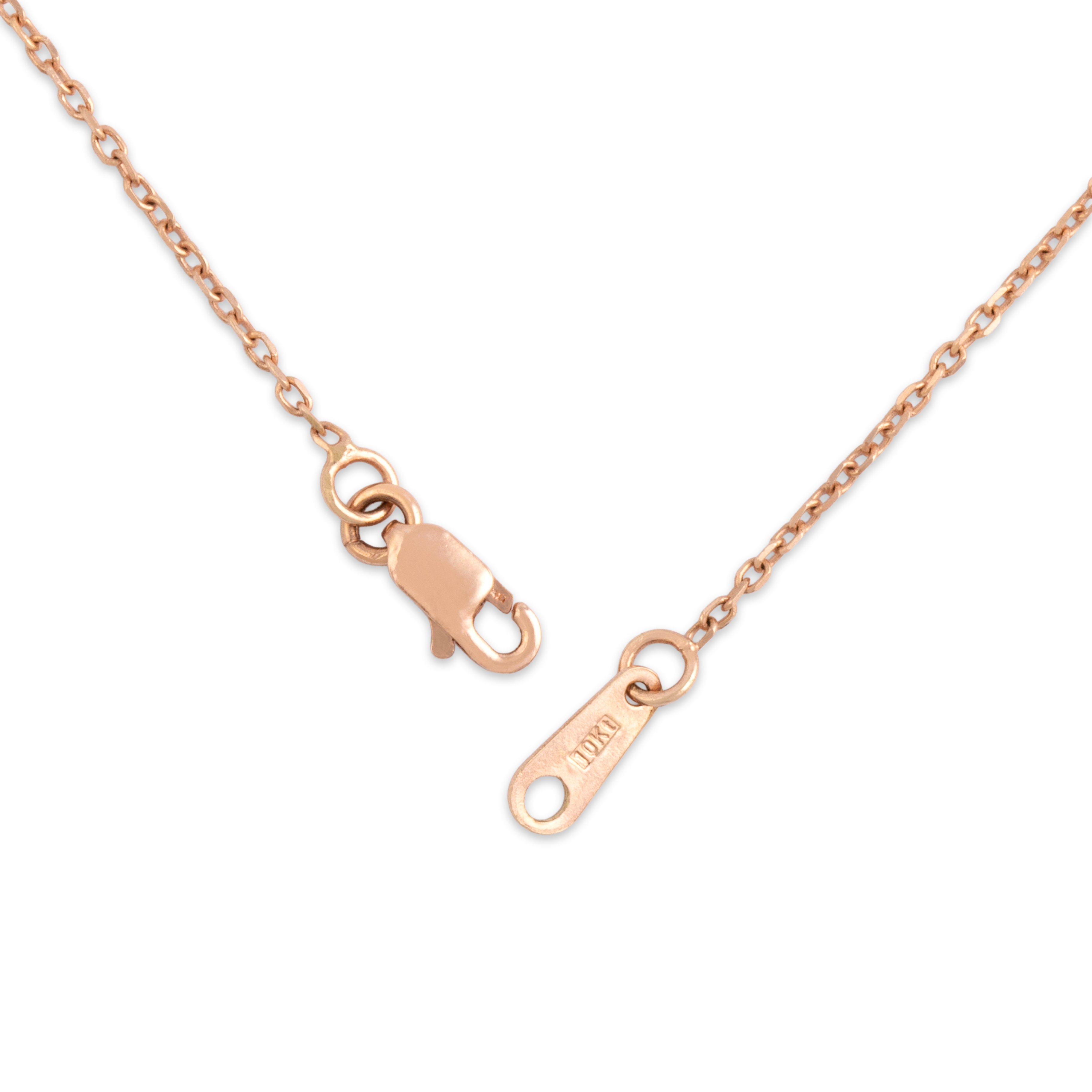 Vintage 10k Rose Gold 1.1mm Dainty Adjustable Cable Chain - clasp view