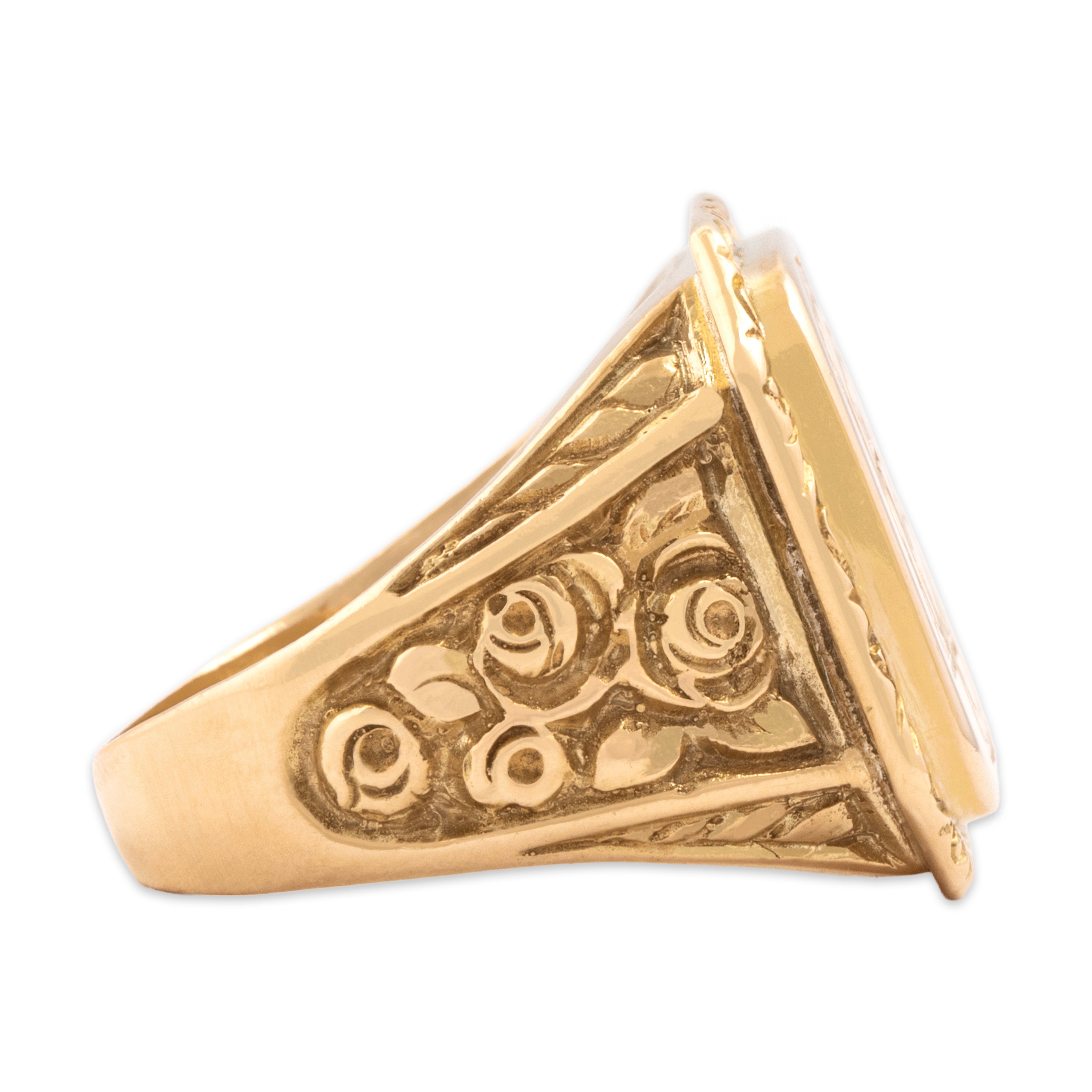 Vintage 14k Yellow Gold Chunky Ornate Monogrammed 