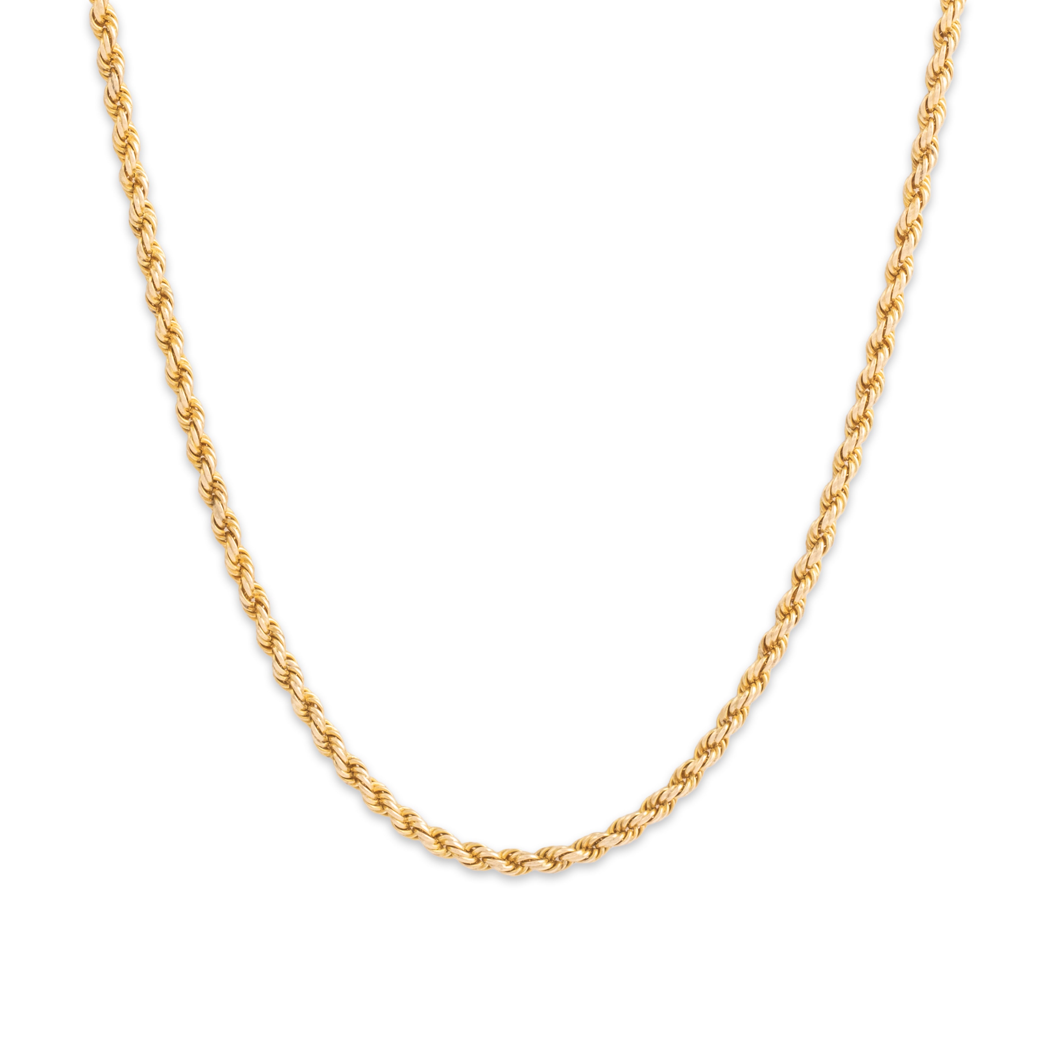 Antique Victorian Heavy 14k Yellow Gold 2.5mm Wheat Chain - Close-up view