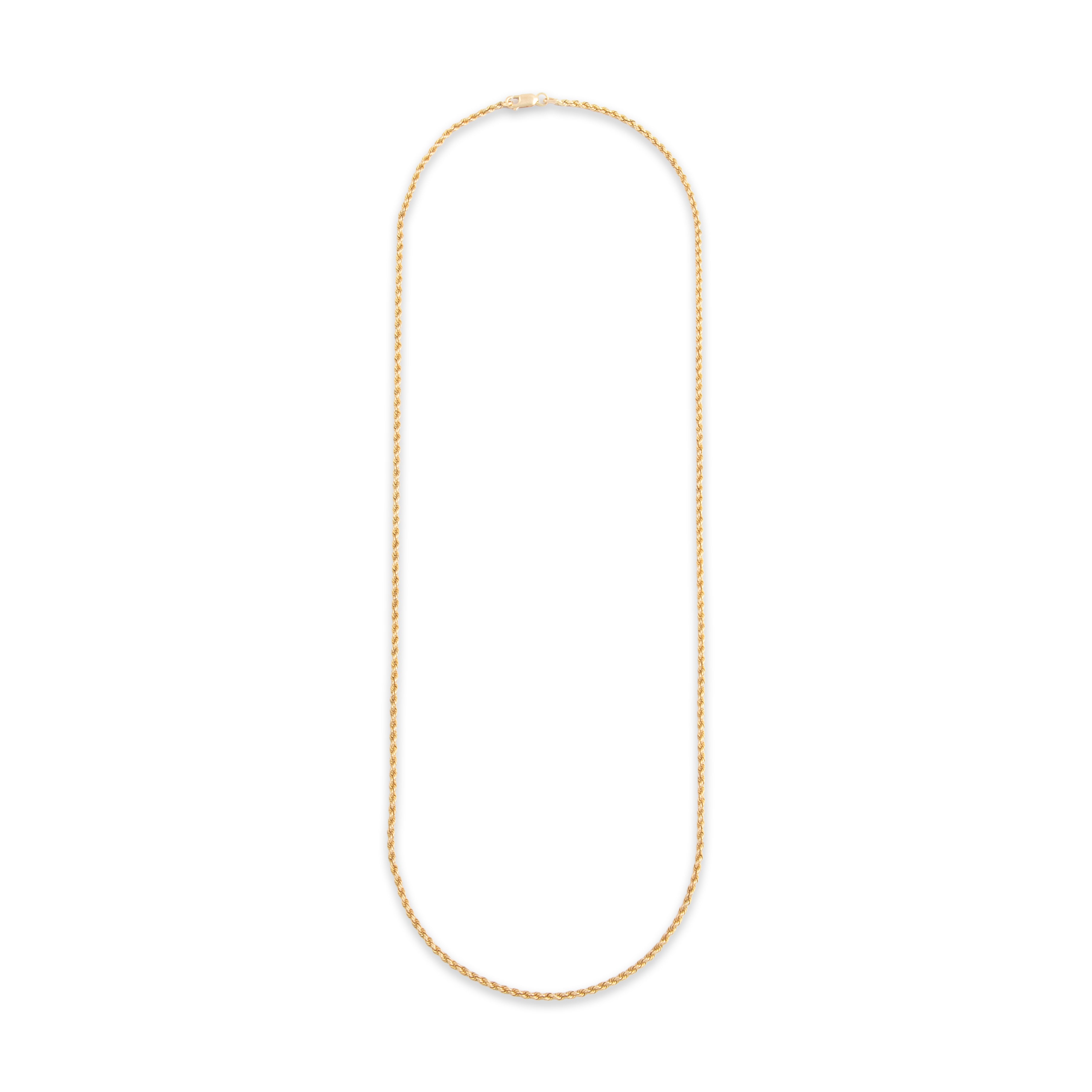 Antique Victorian Heavy 14k Yellow Gold 2.5mm Wheat Chain - Overall view