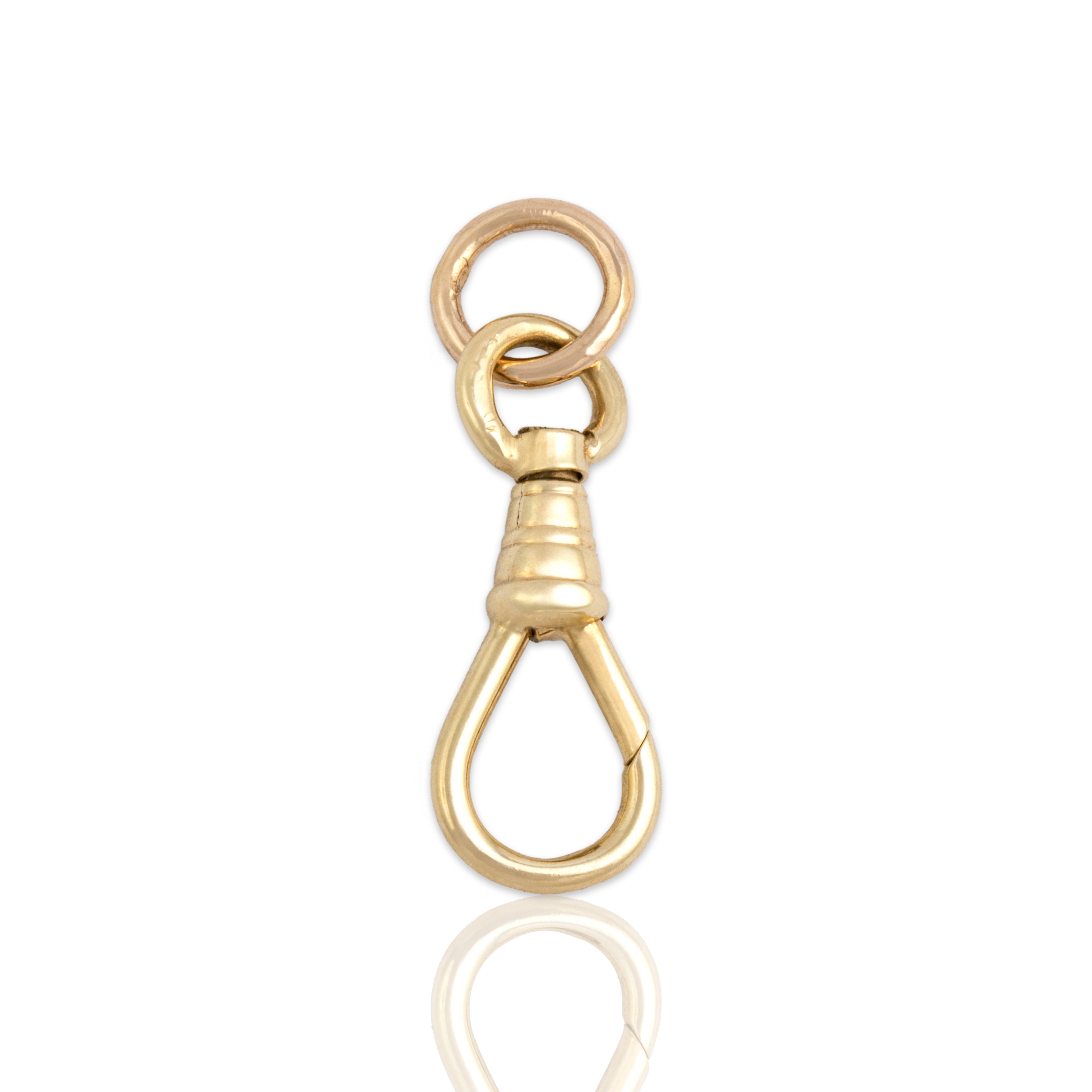 Antique 8k Yellow Gold Swiveling Functional Dog Clip Charm Holder Charm / Pendant - Close-up view