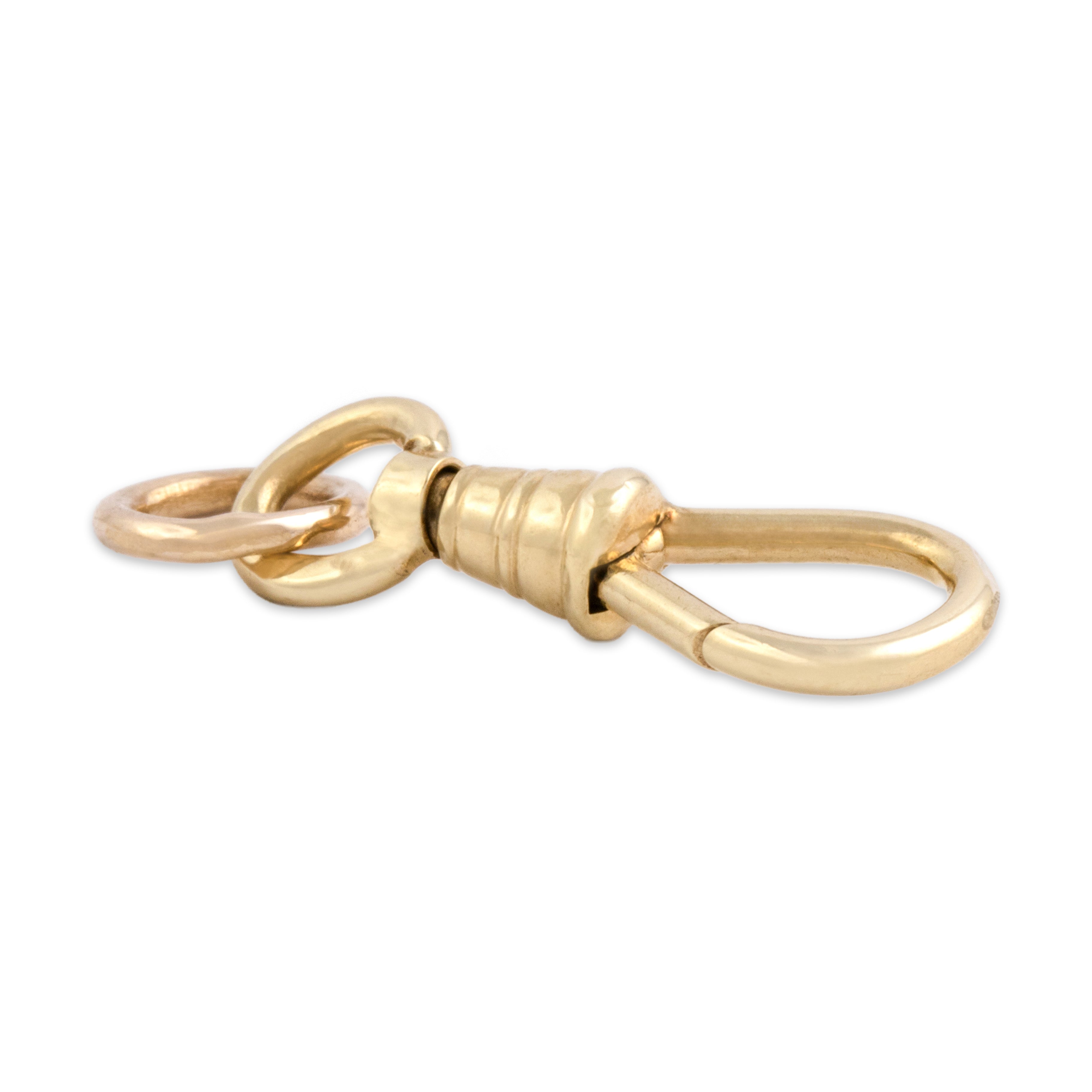 Antique 8k Yellow Gold Swiveling Functional Dog Clip Charm Holder Charm / Pendant - Side view