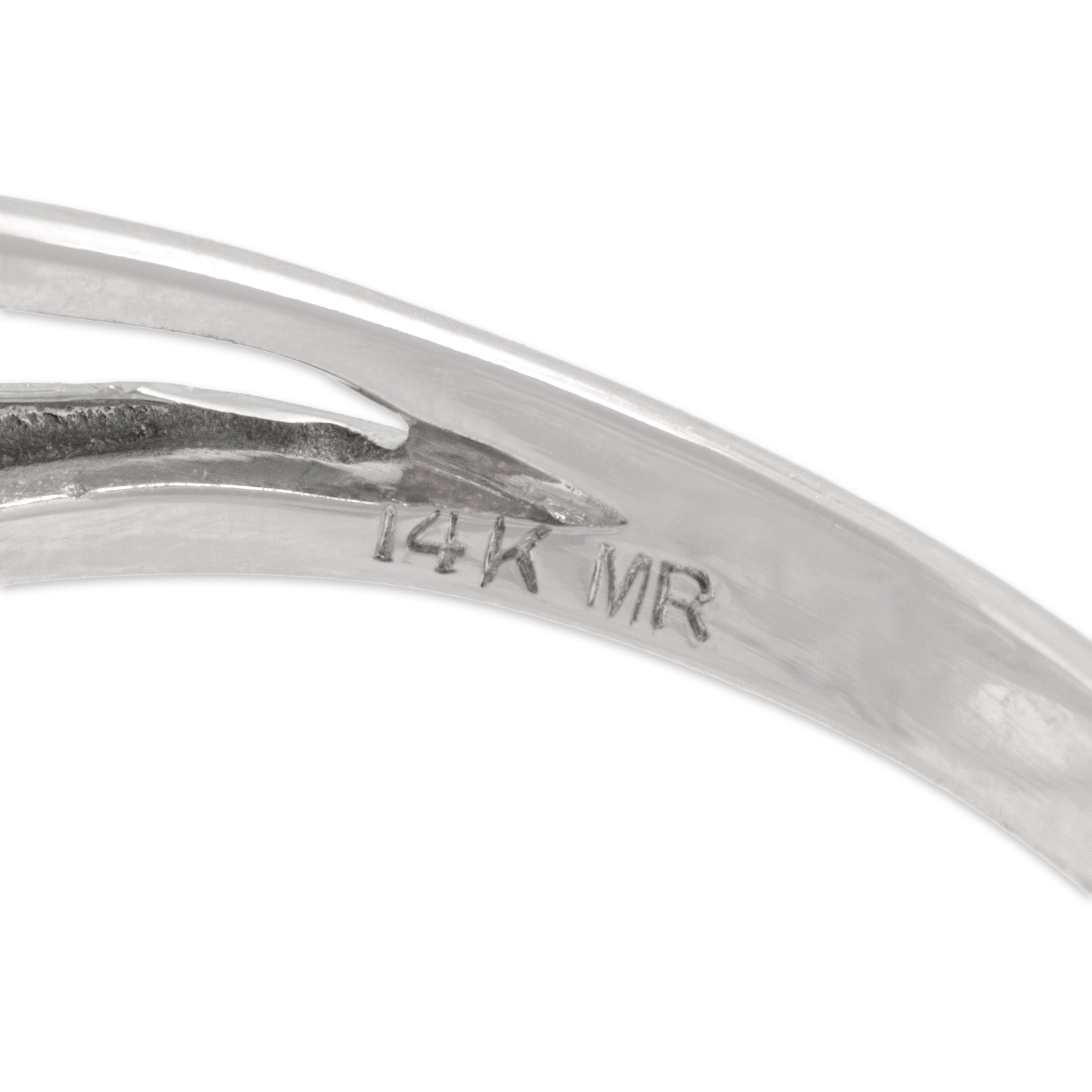 Vintage 14k White Gold 1.9cttw Diamond Incredible Marquise Bursting Firework Ring - Hallmark view