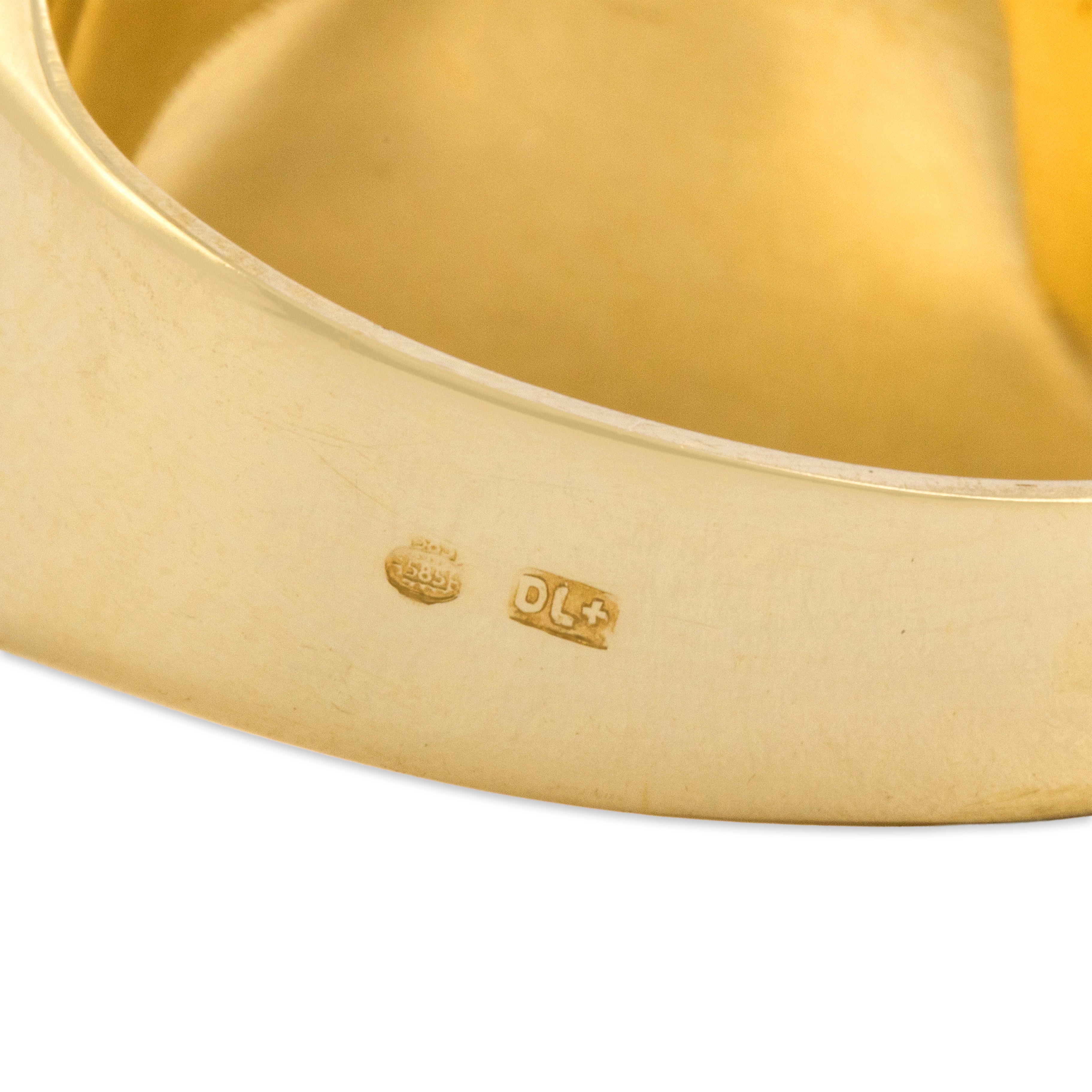 Vintage 14k Yellow Gold Geometric Faceted Pyramid Signet Ring 11.50