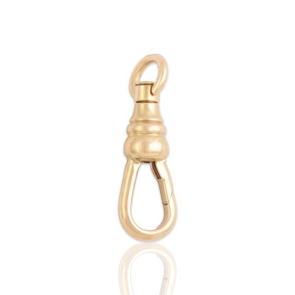 Vintage 14k Yellow Gold Mini Swivel Dog Clip Charm Holder Pendant