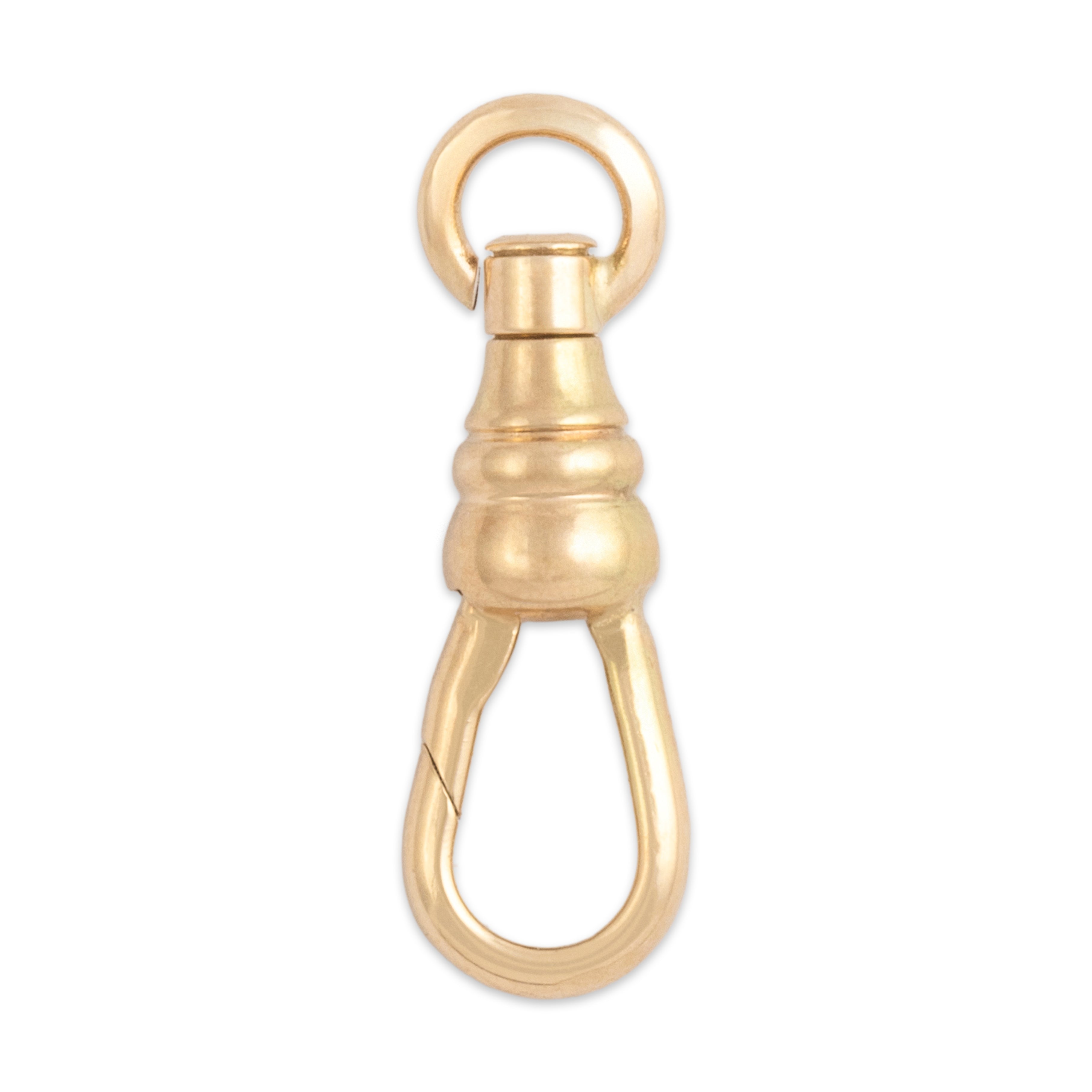 Vintage 14k Yellow Gold Mini Swivel Dog Clip Charm Holder Pendant - Overall view