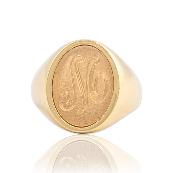 Vintage 14k Yellow Gold Scrolling Monogram 