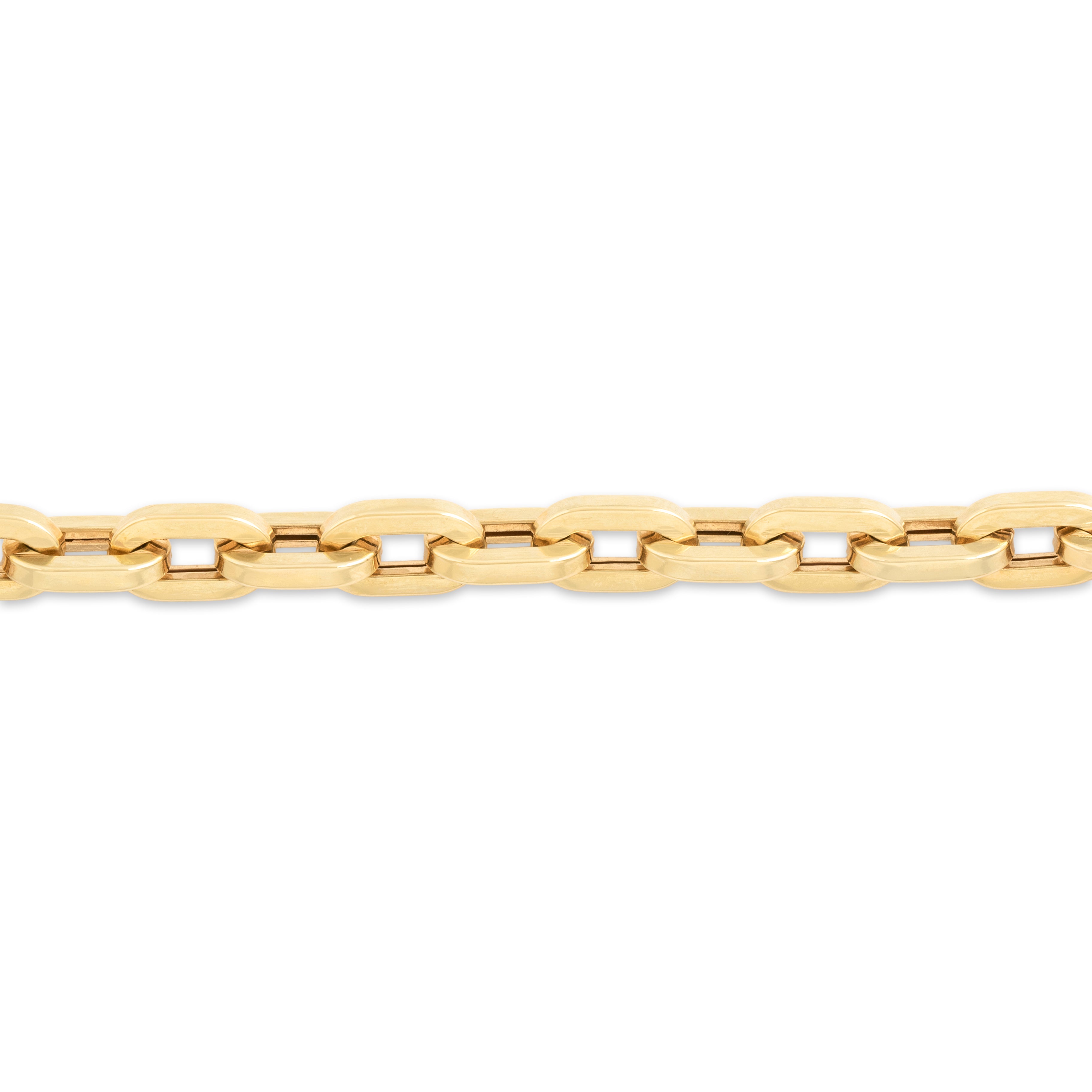 Vintage Italian 14k Yellow Gold Chunky Paperclip Bracelet - detail view #1