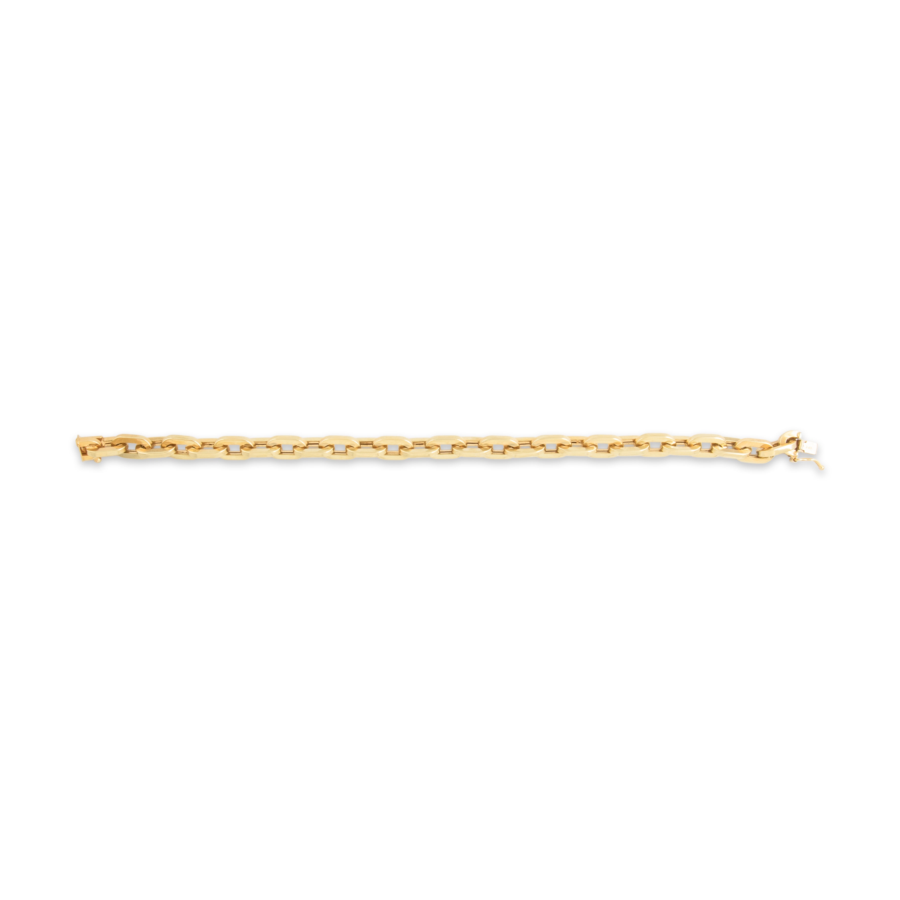 Vintage Italian 14k Yellow Gold Chunky Paperclip Bracelet - Overall view