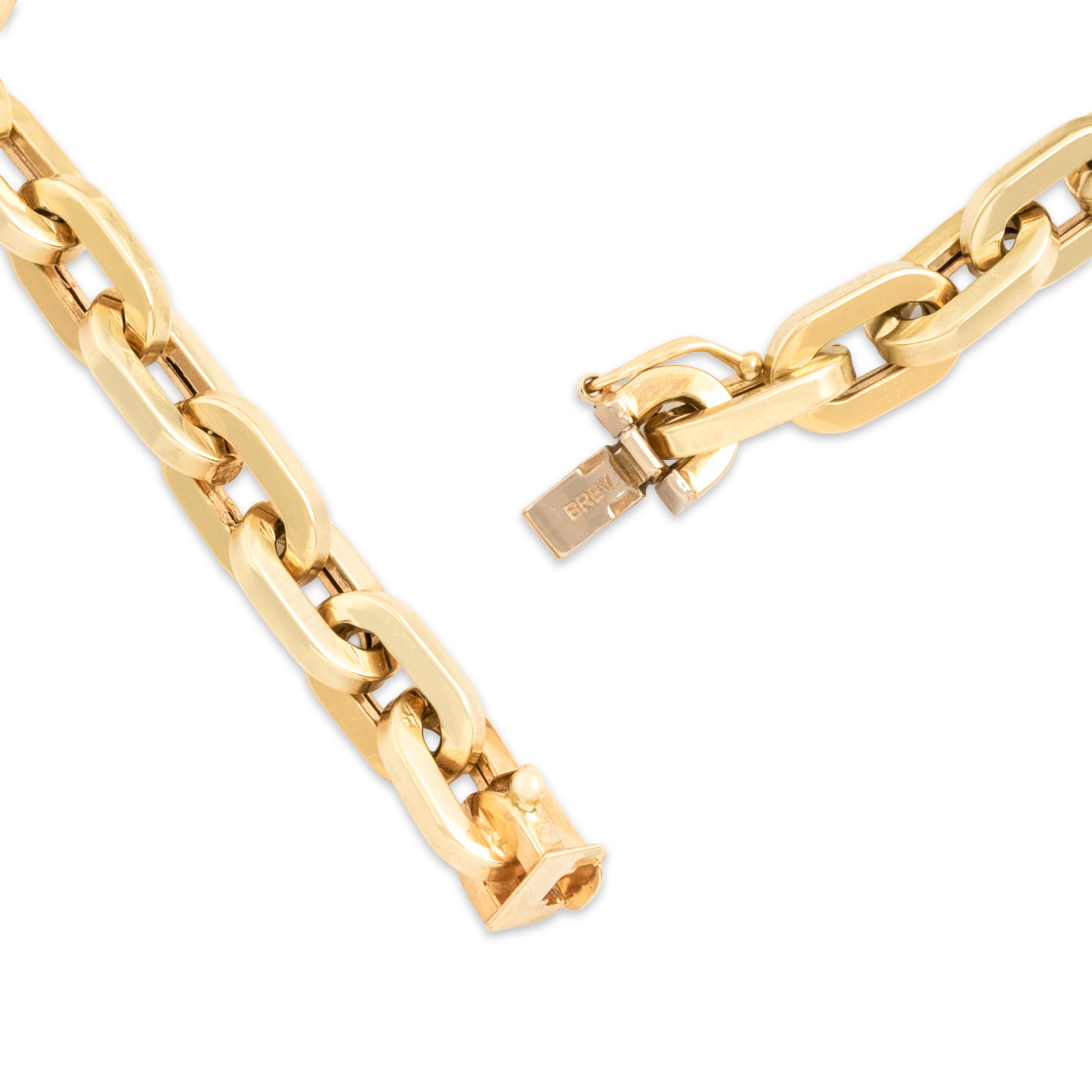 Vintage Italian 14k Yellow Gold Chunky Paperclip Bracelet - clasp view