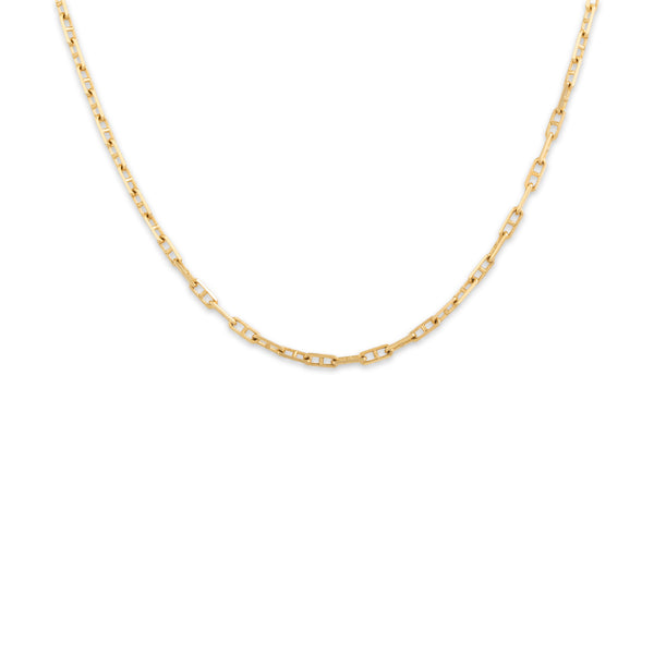 Vintage Italian 14k Yellow Gold 1.9mm Chic Square Mariner Link Chain - detail view #1
