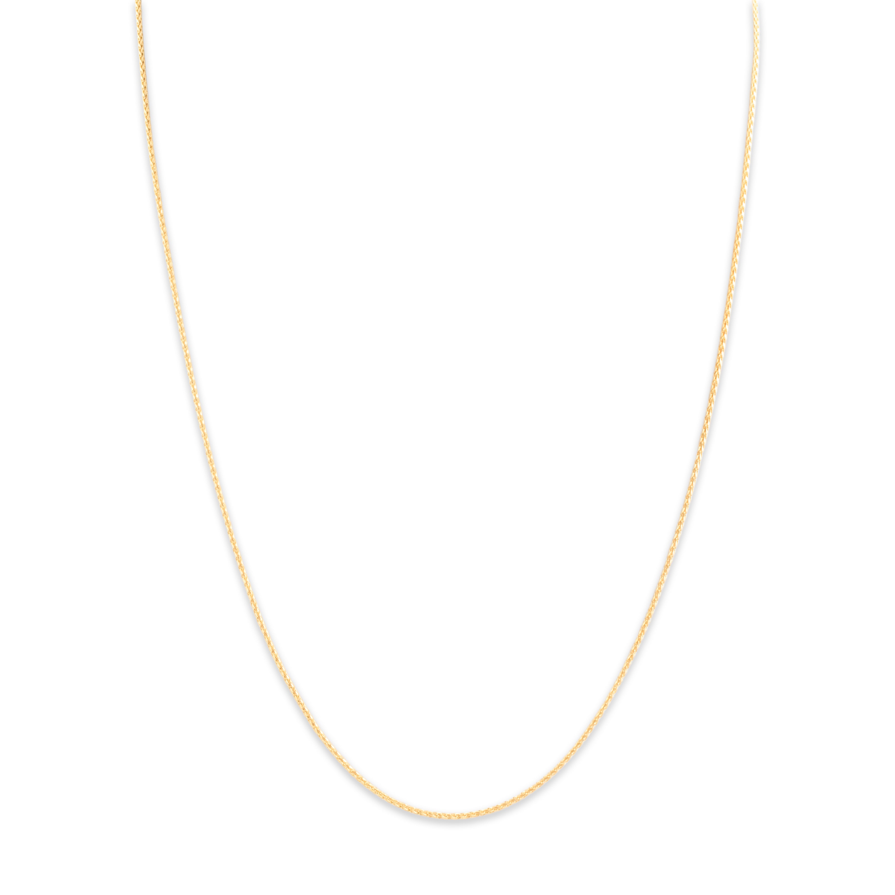 Vintage Lightweight 14k Yellow Gold 1mm Sparkling Wheat Chain - detail view #1