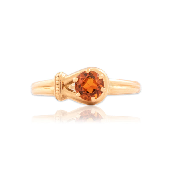Vintage Church & Company 14k Rosy Yellow Gold Madeira Citrine Hooked Ring 5.00