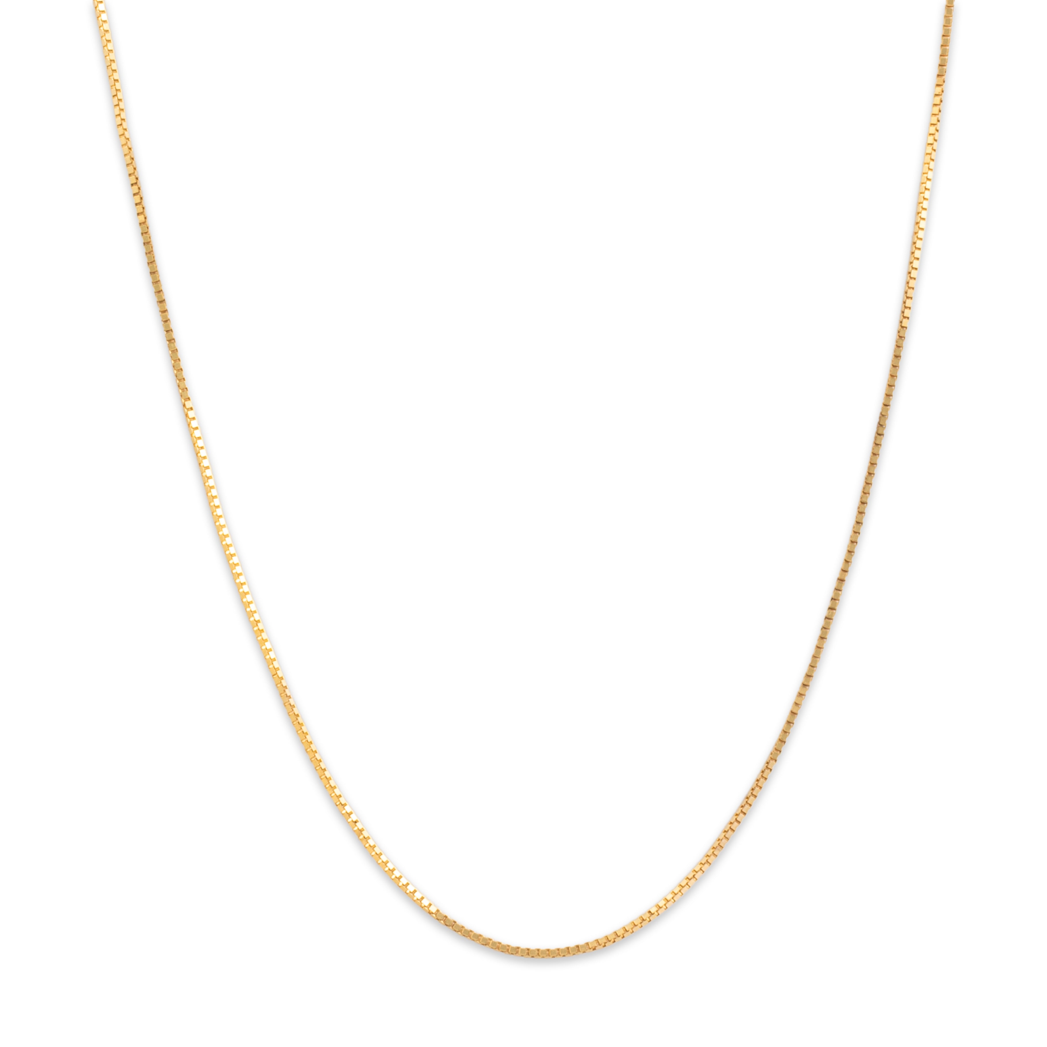Vintage Italian 14k Yellow Gold .8mm Shining Everyday Box Chain - Close-up view