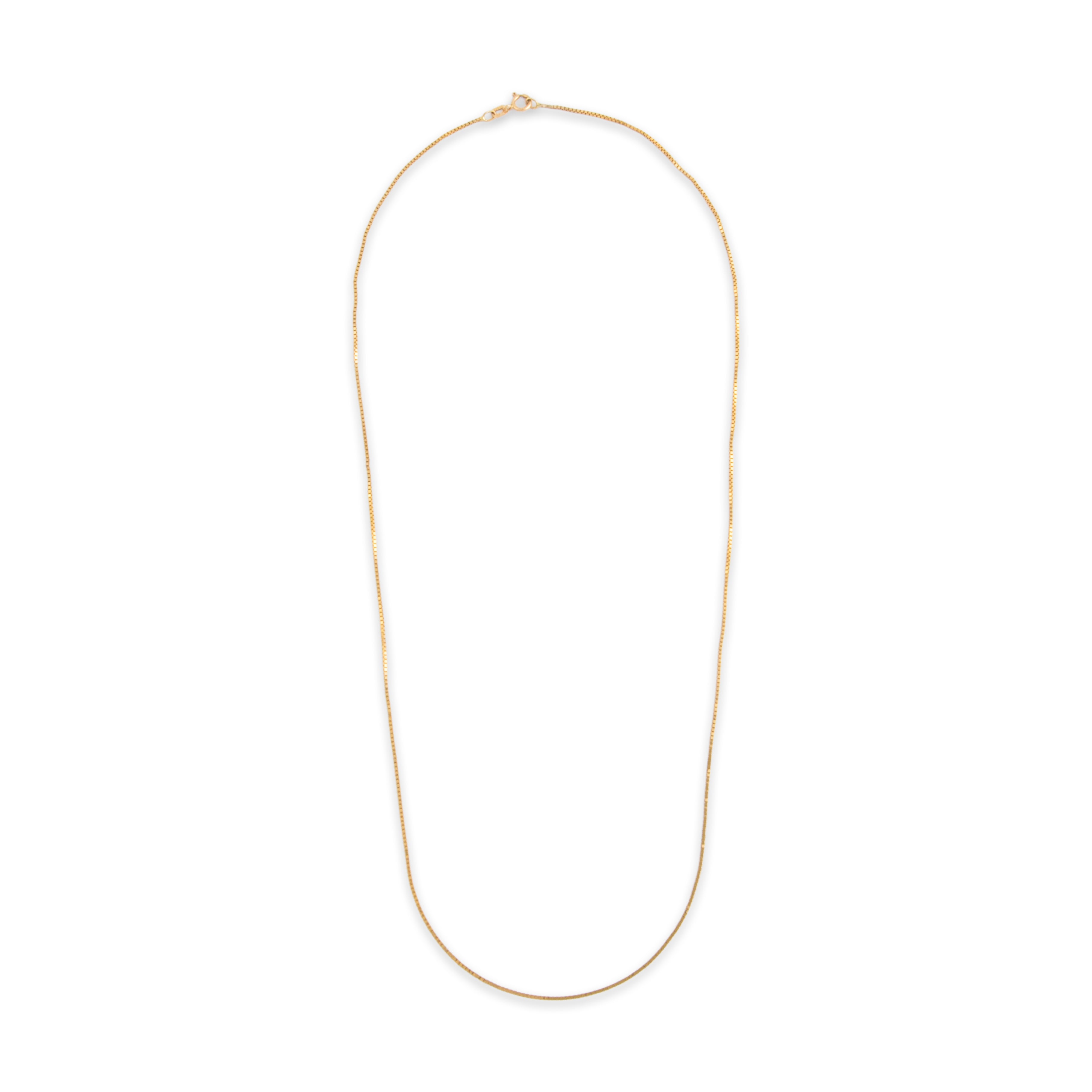 Vintage Italian 14k Yellow Gold .8mm Shining Everyday Box Chain - Overall view