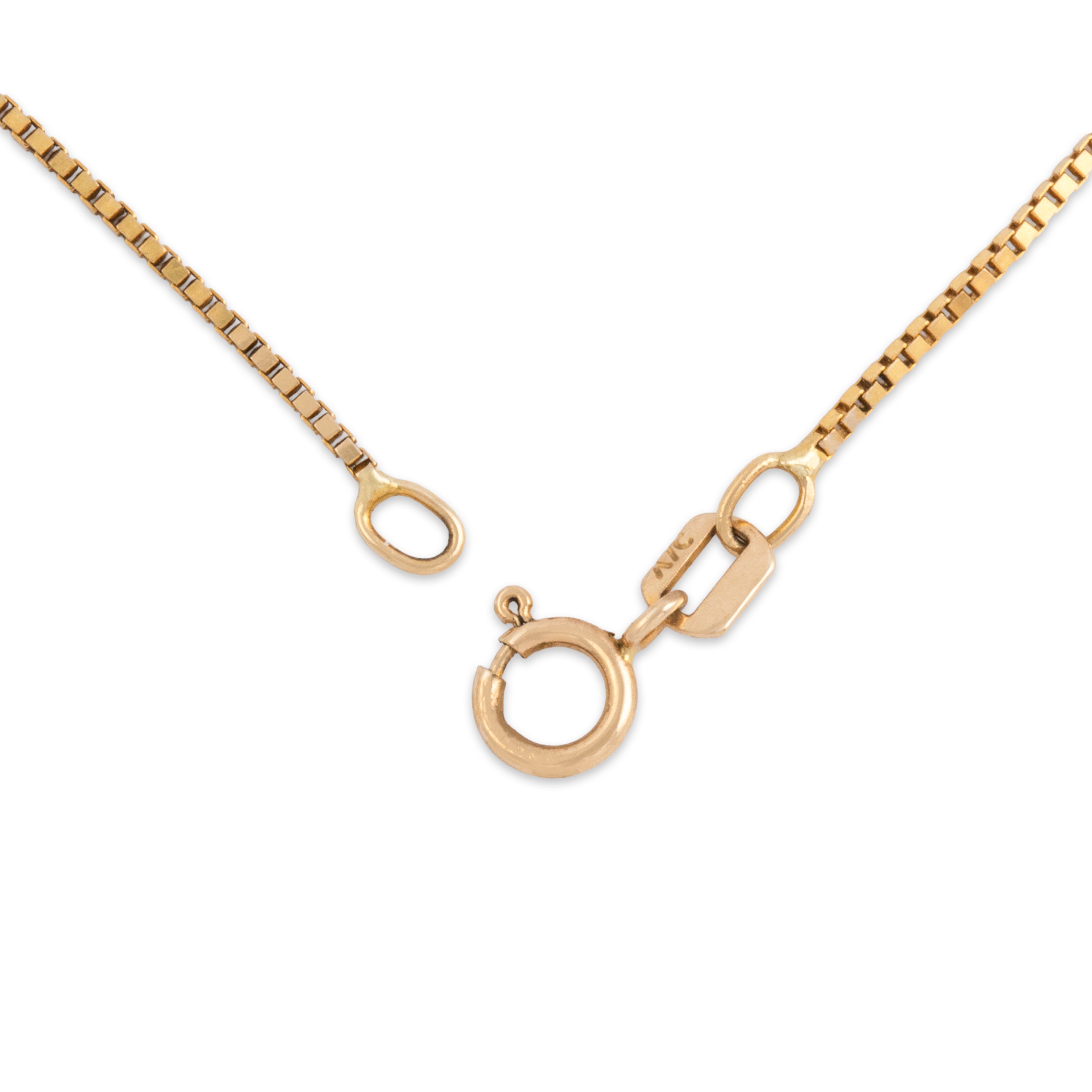 Vintage Italian 14k Yellow Gold .8mm Shining Everyday Box Chain - clasp view