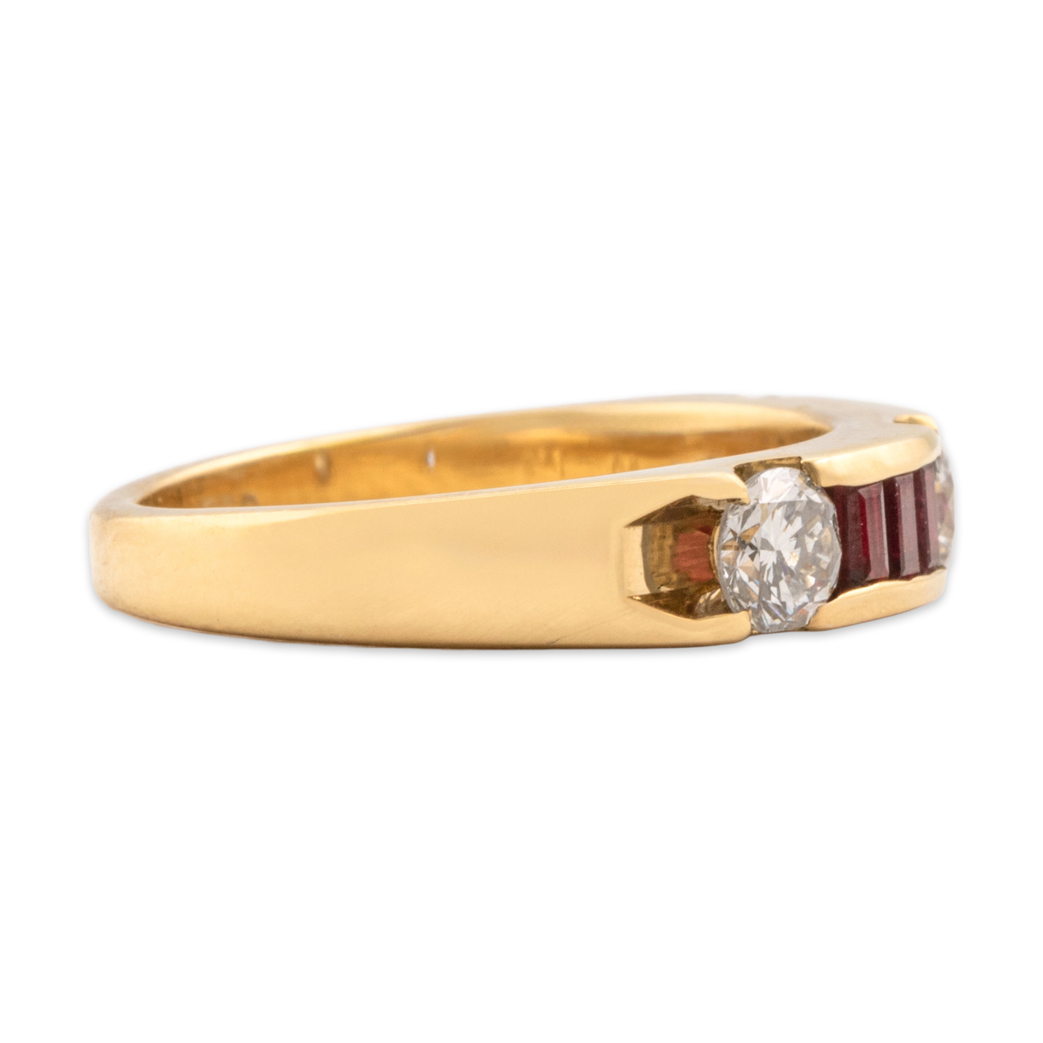 Vintage 18k Yellow Gold [Custom Carat] Fantastic Channel Band Ring - Side view