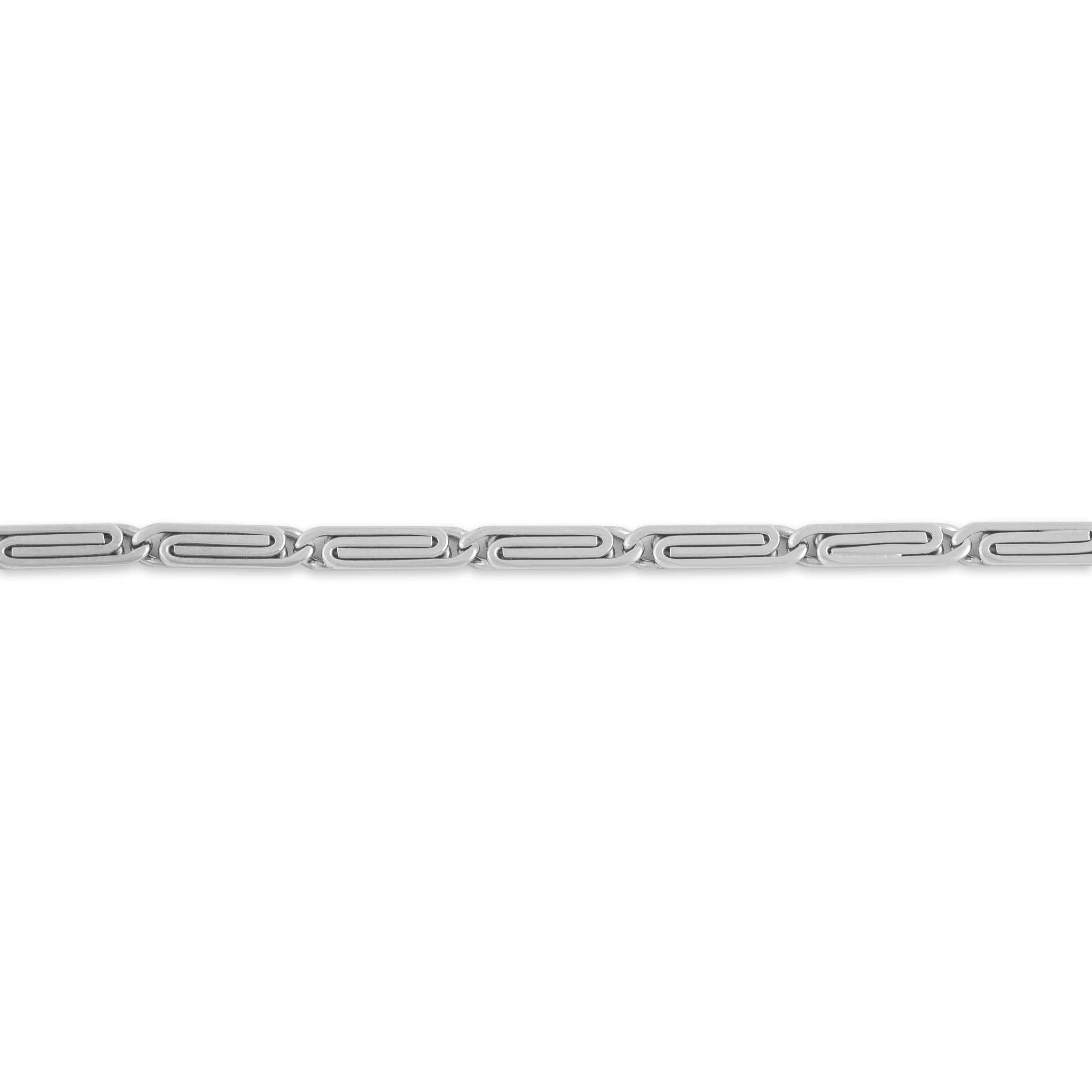 Antique Art Deco 14k White Gold Interlocking Snail Link Bracelet - detail view #1